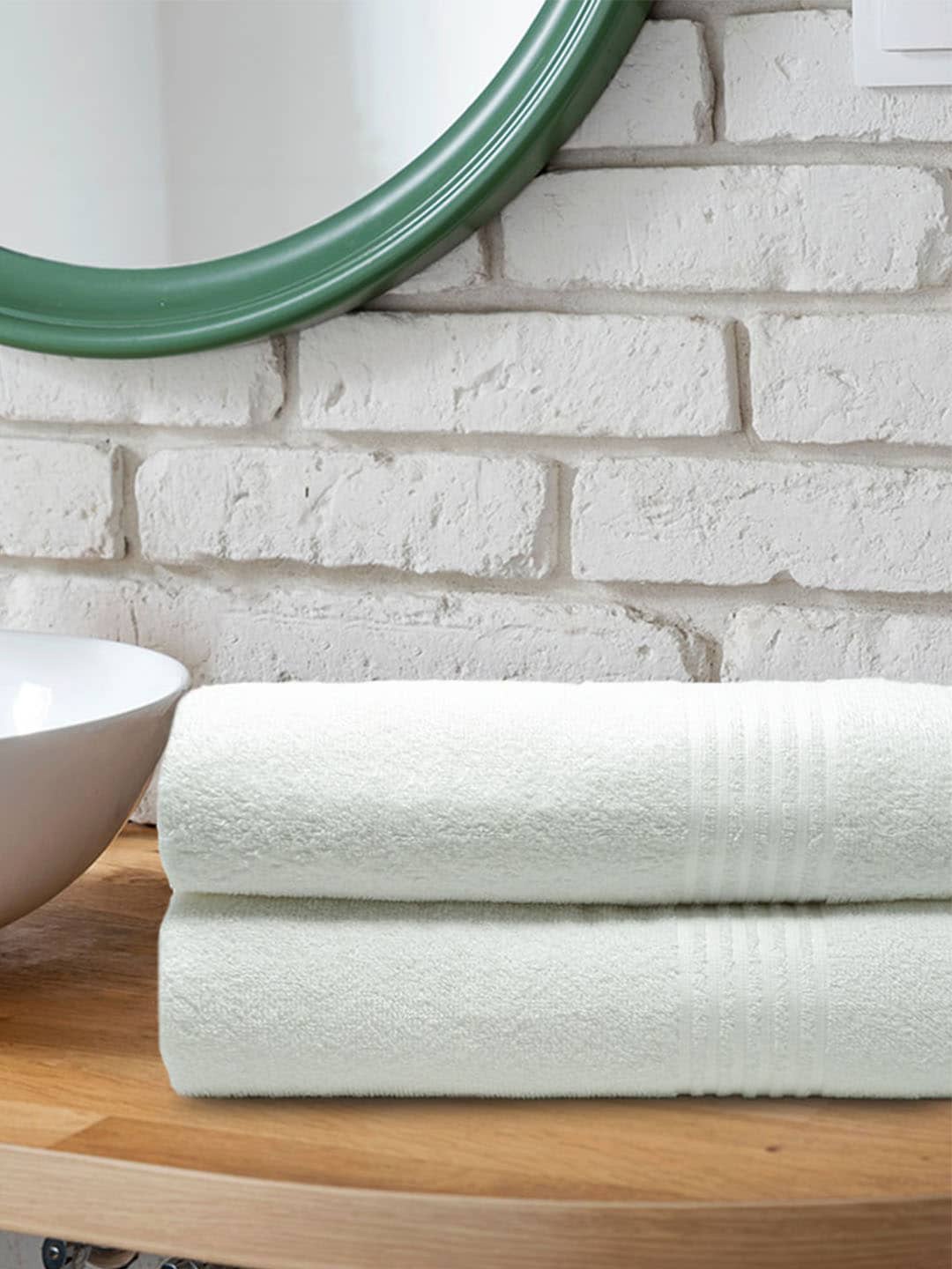 

Trident White Pack of 2 Solid 380 GSM Antimicrobial Bath Towel
