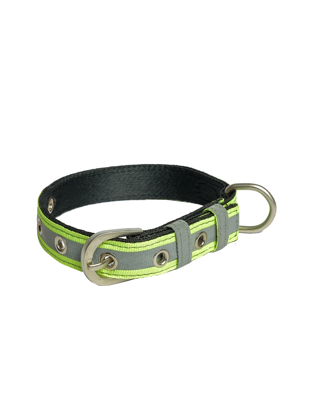 

PETWALE Green & Grey Colourblocked Reflective Dog Belt Collar
