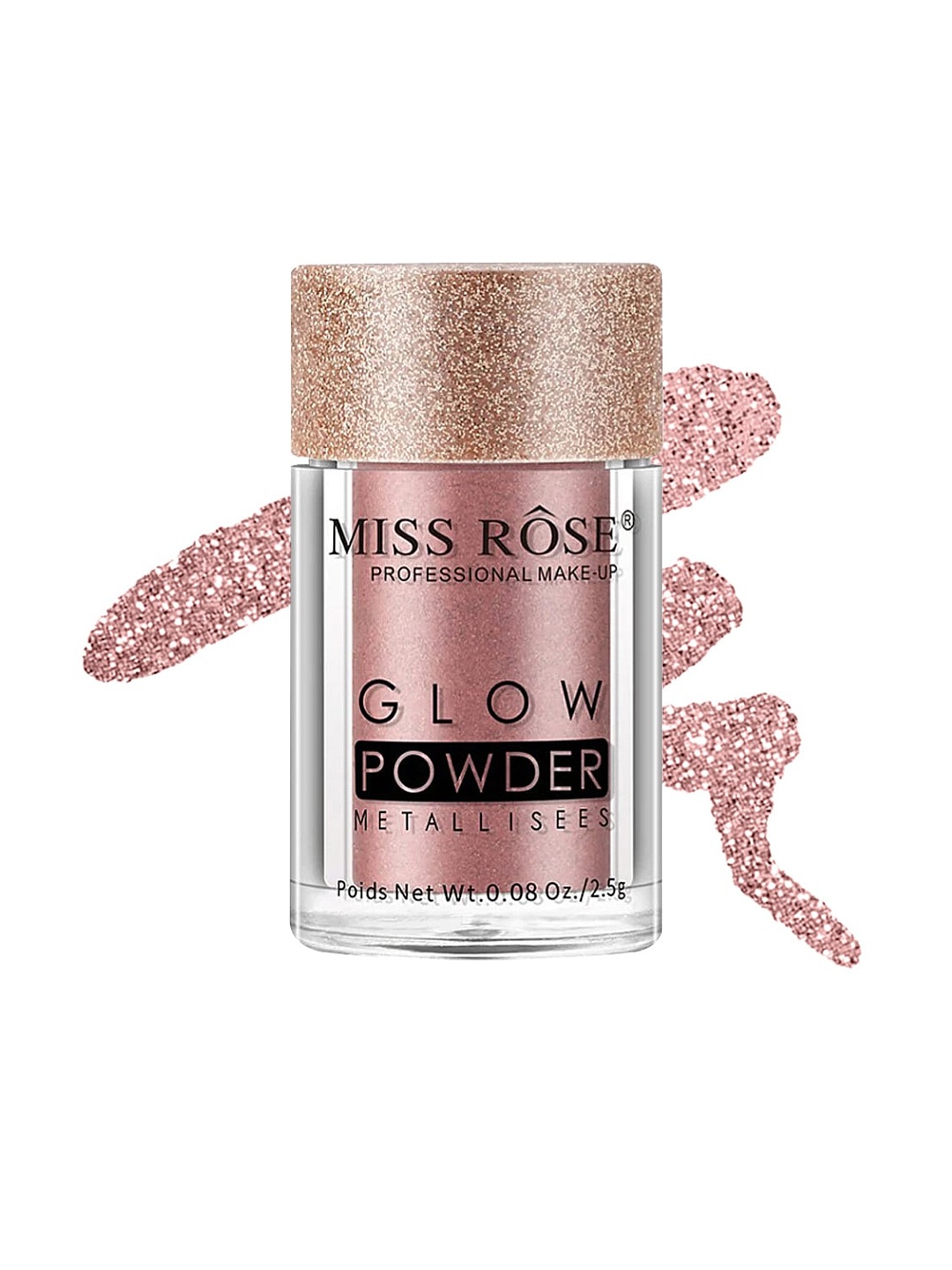 MISS ROSE Single Eyeshadow Glow Powder - Metalises 7001-010M 08, Pink