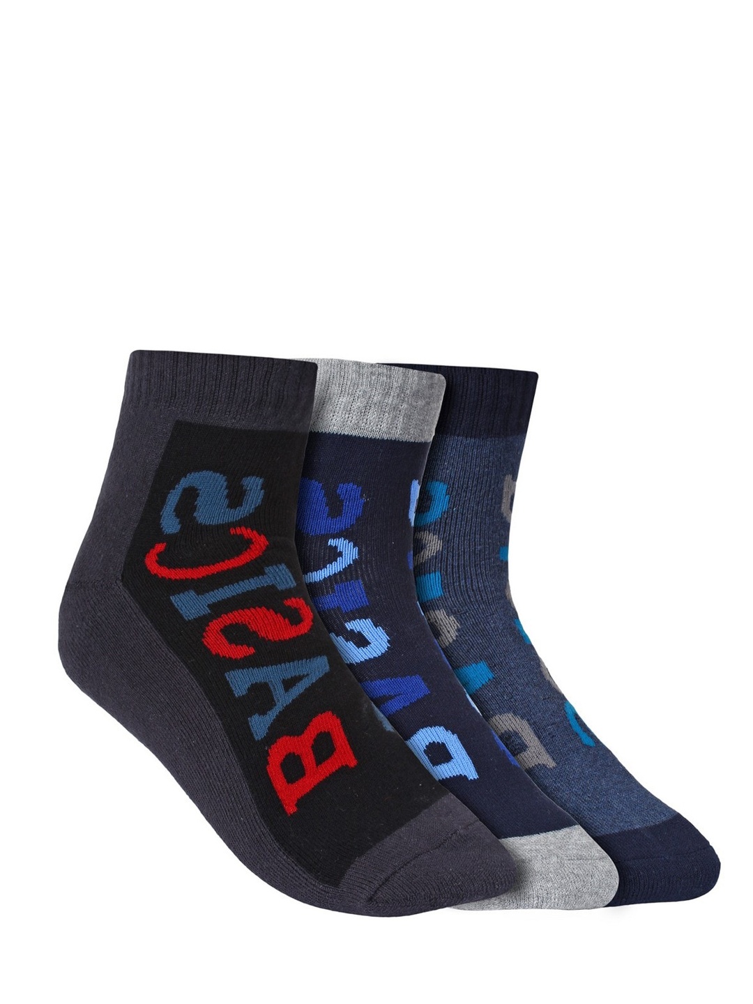 

Creature Men Pack Of 3 Assorted Pure Combed Cotton Above Ankle-Length Socks