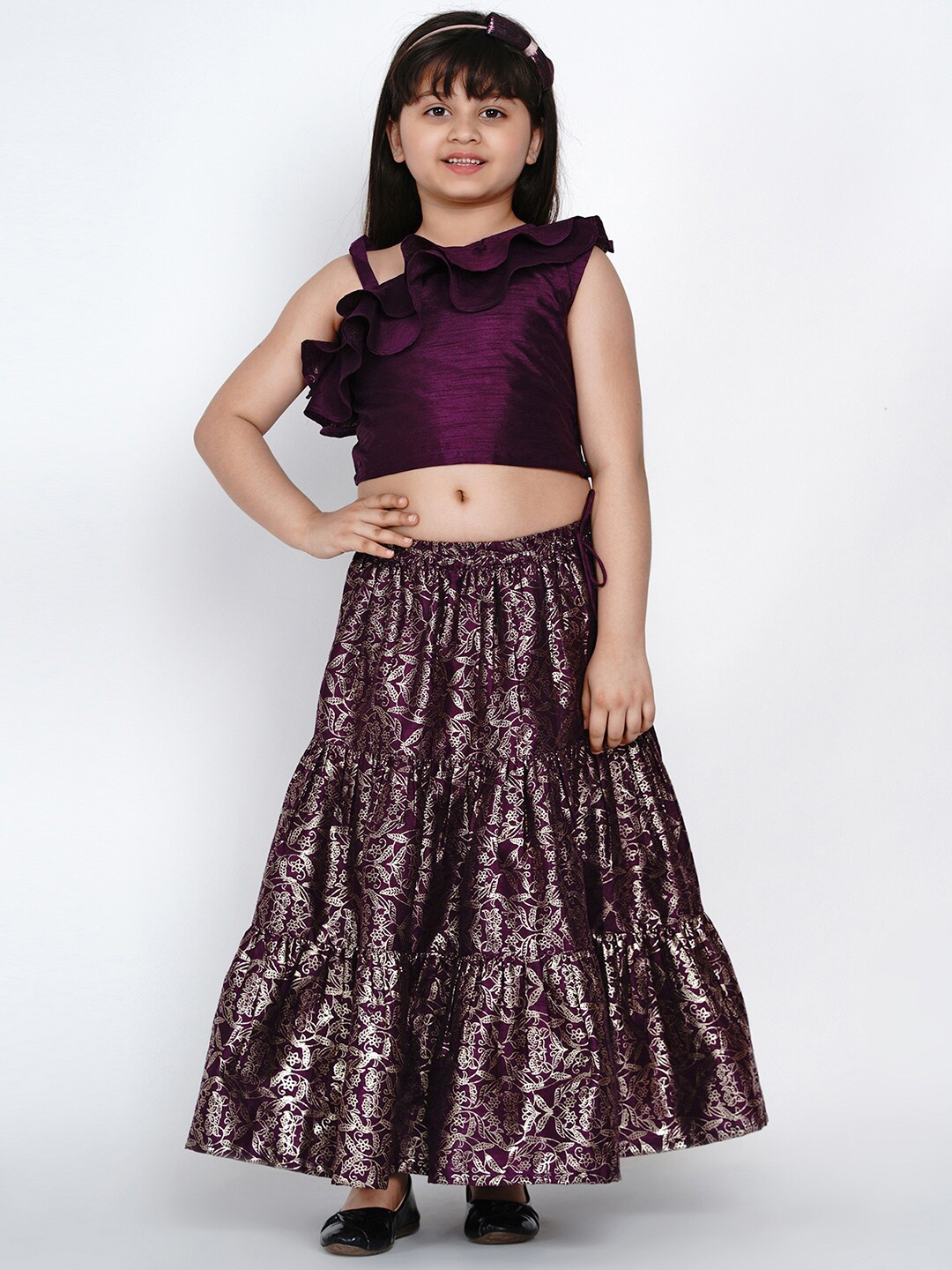 

Bitiya by Bhama Purple Ready to Wear Lehenga with Blouse