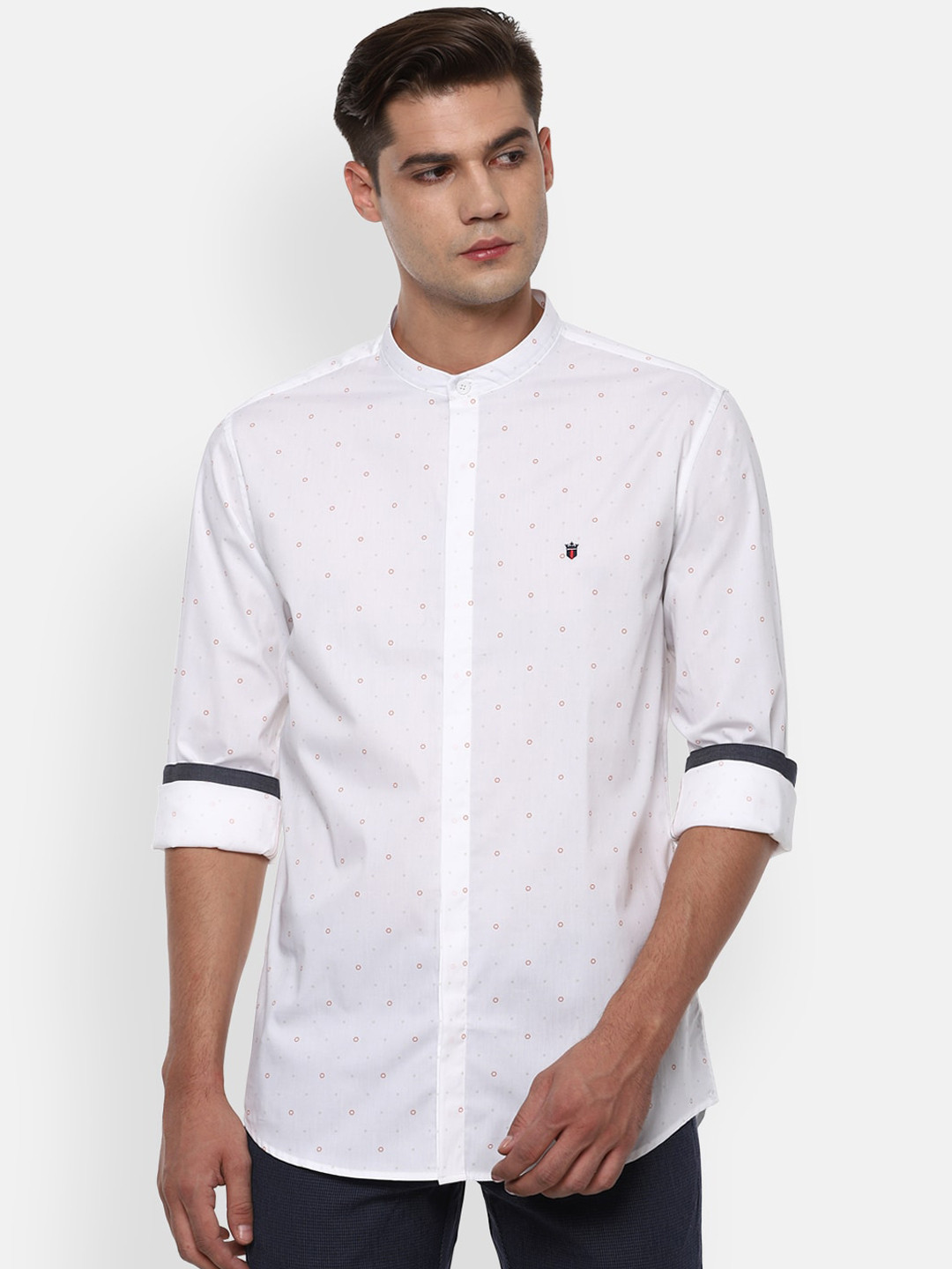 

Louis Philippe Jeans Men White Printed Casual Shirt
