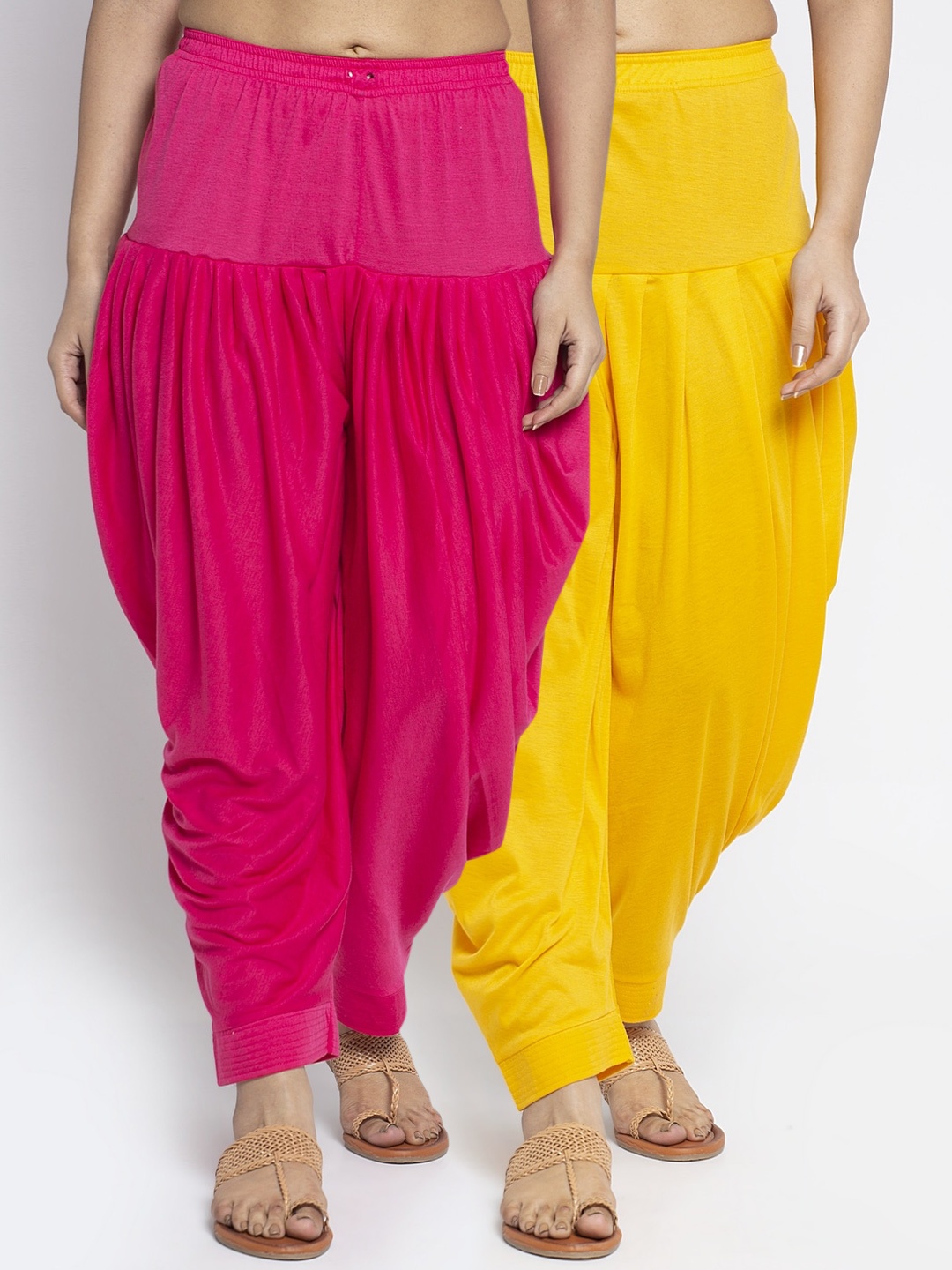 

GRACIT Women Pack Of 2 Solid Salwars, Yellow