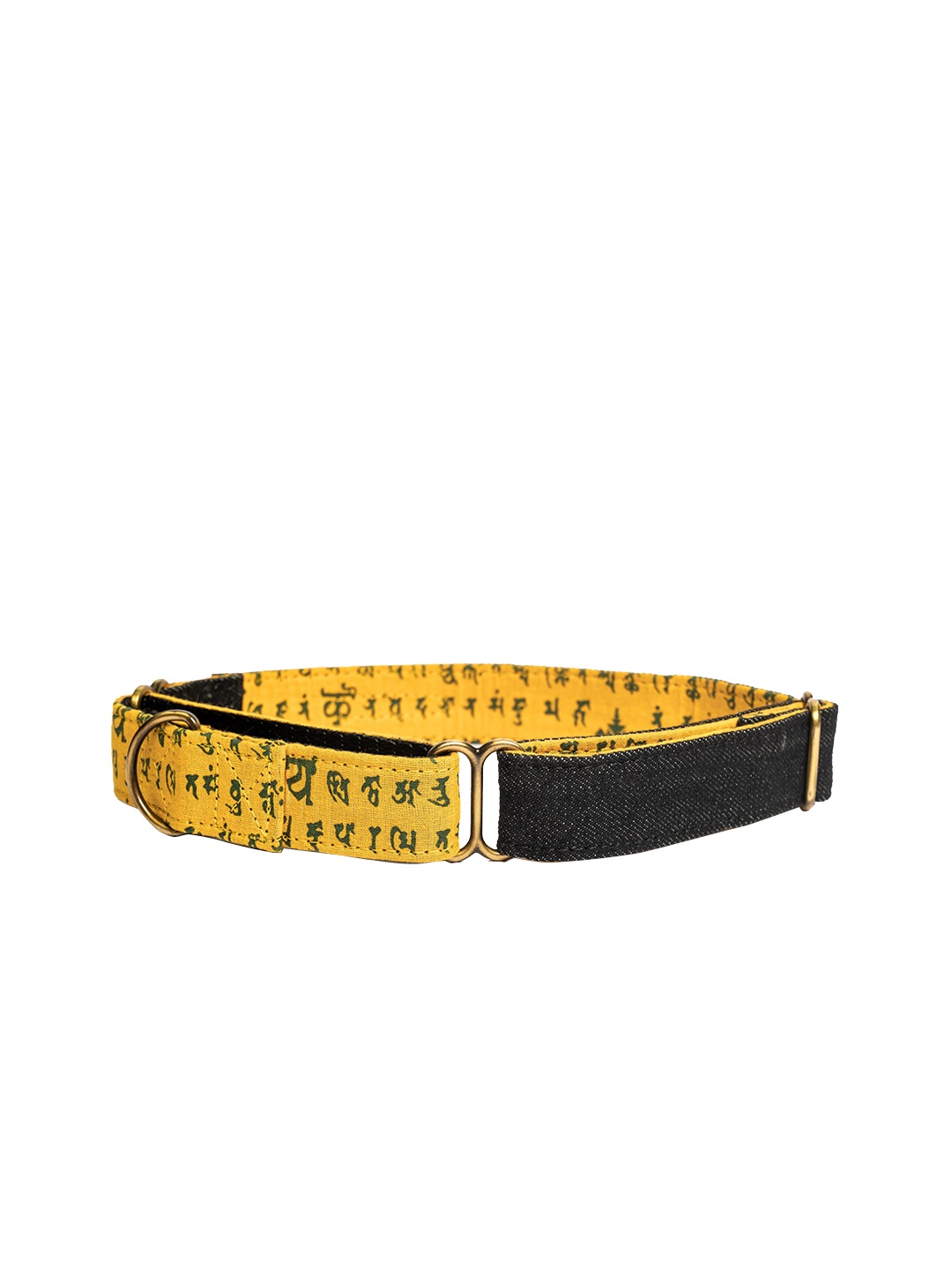 

PETWALE Yellow & Black Denim Dog Martingale Collar