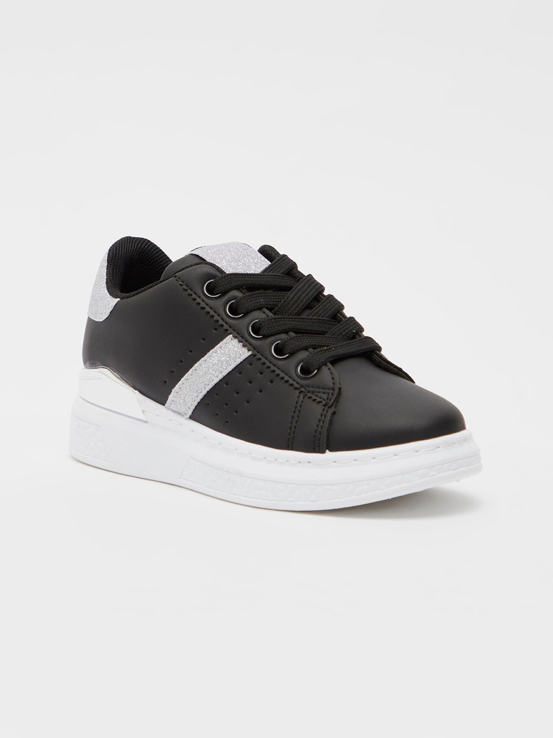 

shoexpress Girls Black PU Walking Shoes