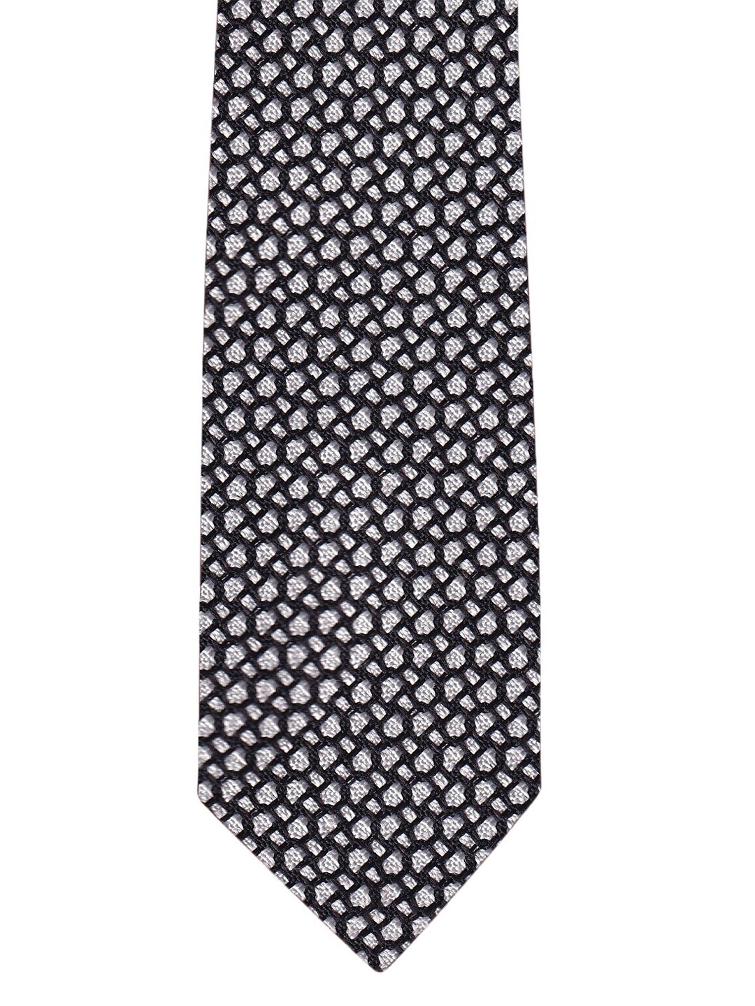 

Blacksmith Men White & Black Woven Design Broad Tie