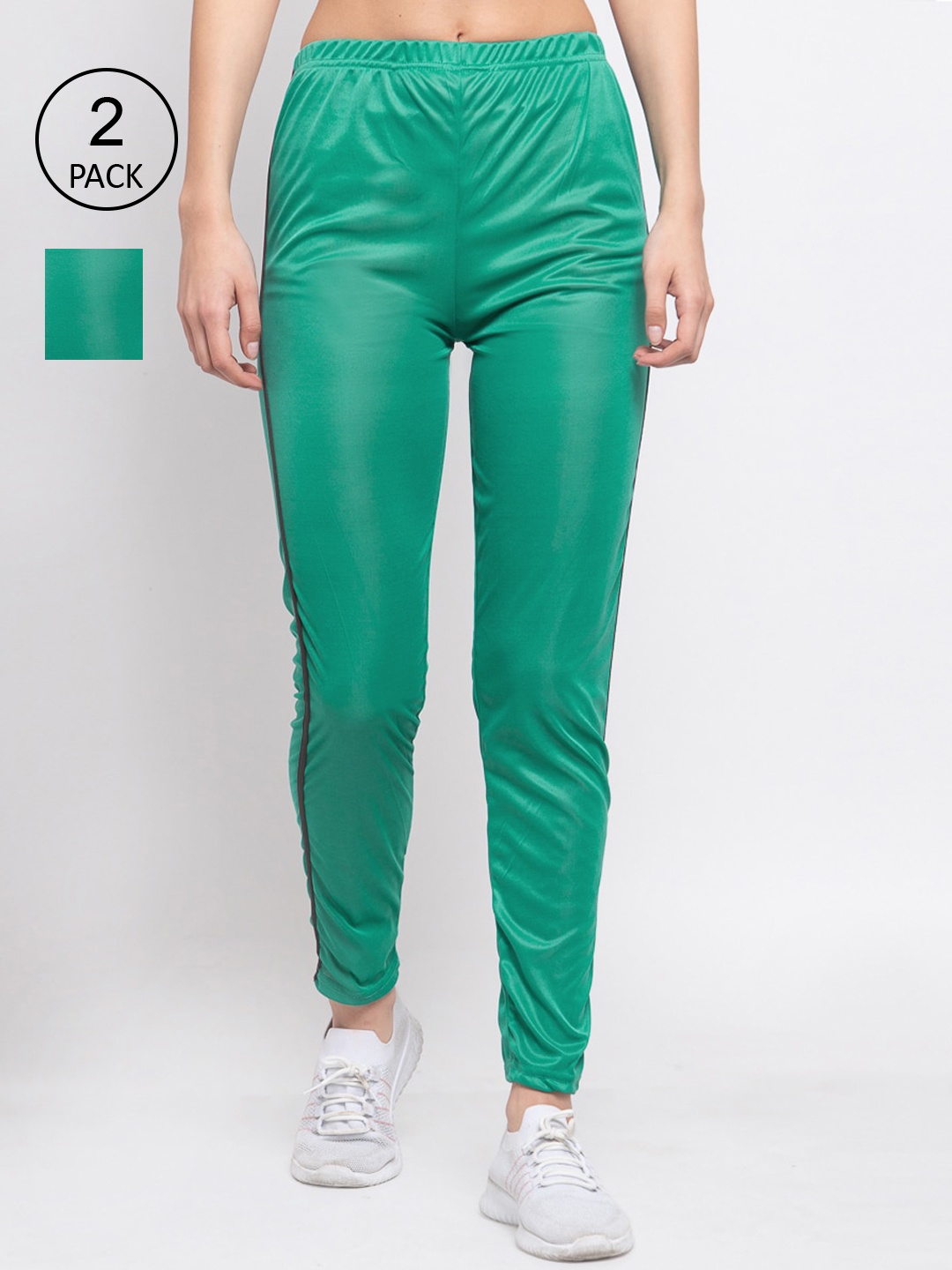 

KLOTTHE Women Green Pack Of 2 Solid Leggings