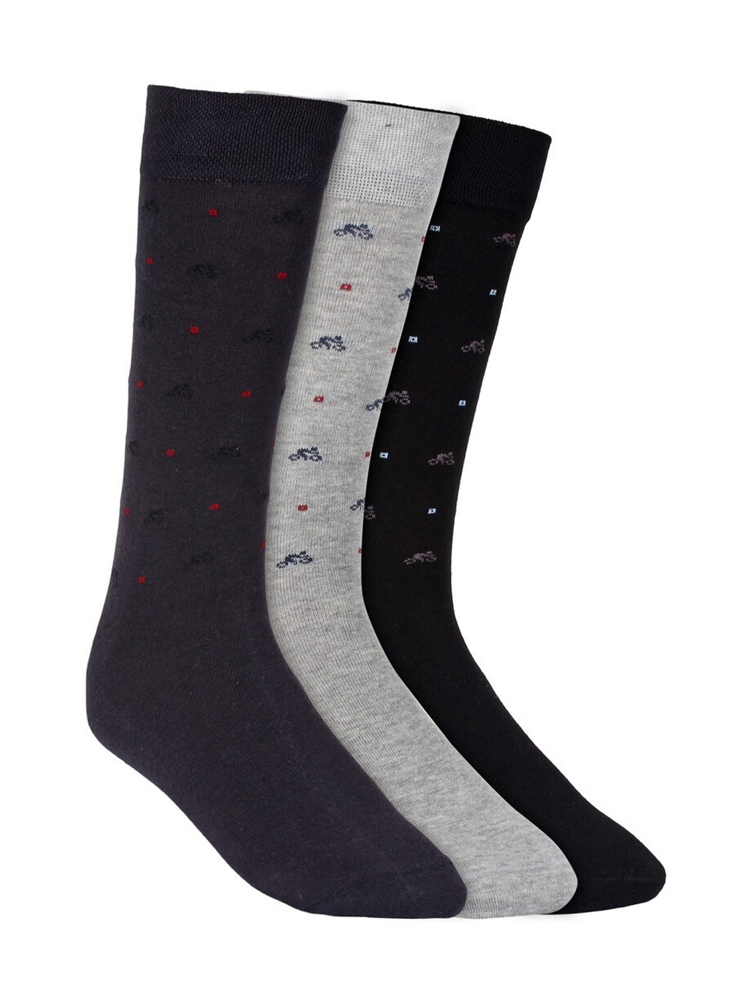 

Creature Men Pack Of 3 Assorted Combed Cotton Calf-Length Socks