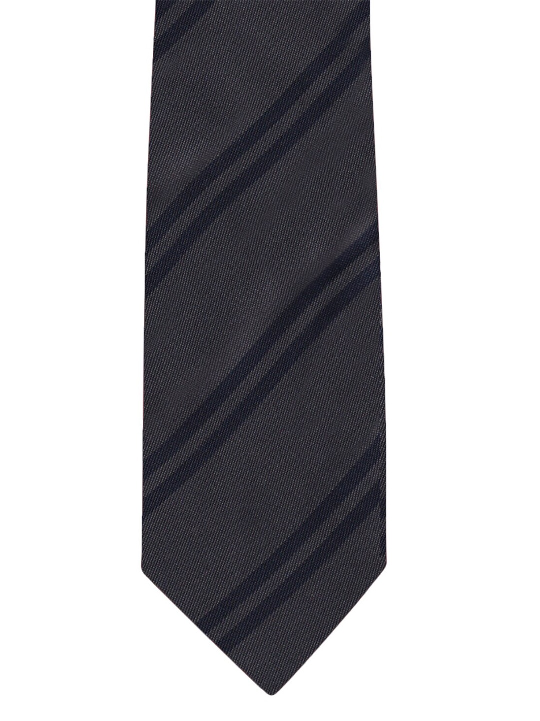 

Blacksmith Men Grey & Black Striped Skinny Tie