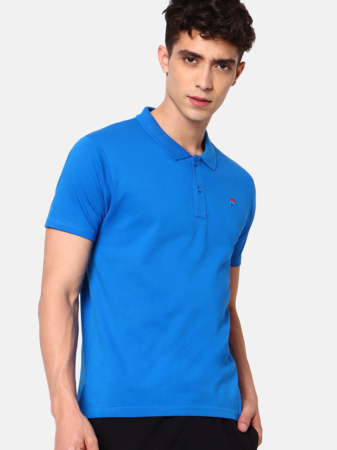 

FILA Men Blue Polo Collar T-shirt