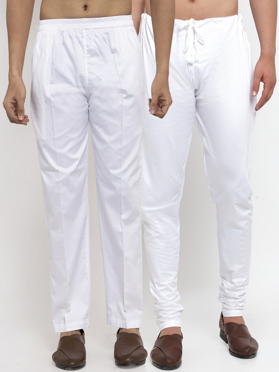 

KLOTTHE Men White Pack of 2 Solid Cotton Pyjamas