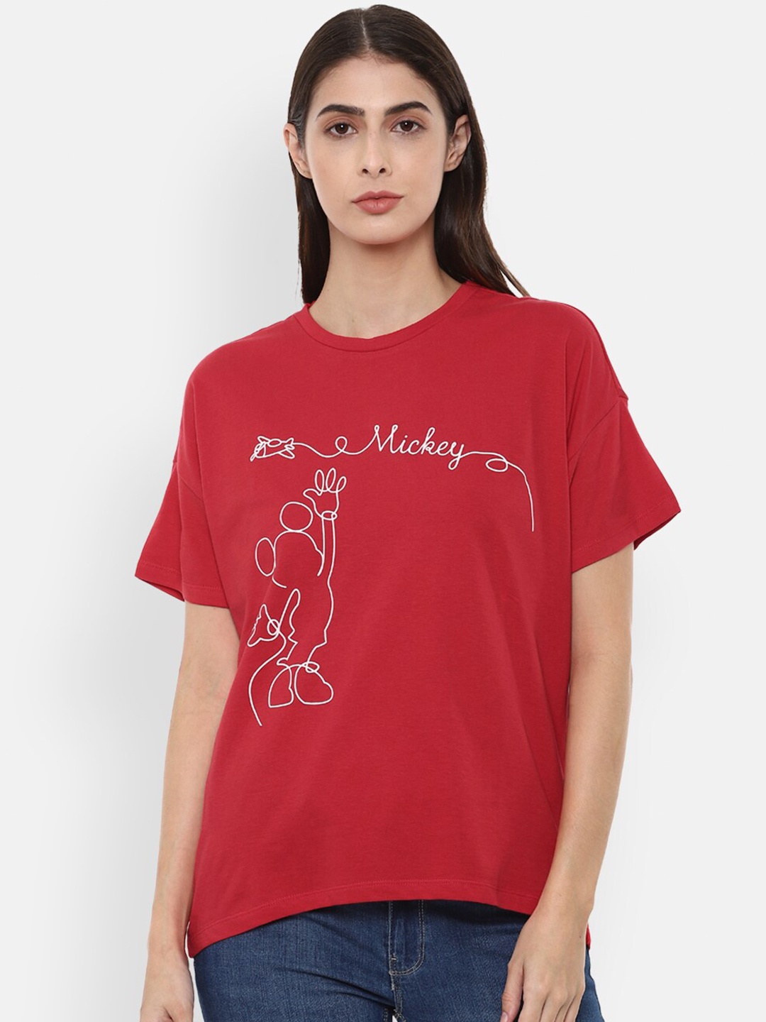 

Van Heusen Woman Women Red Typography Printed T-shirt