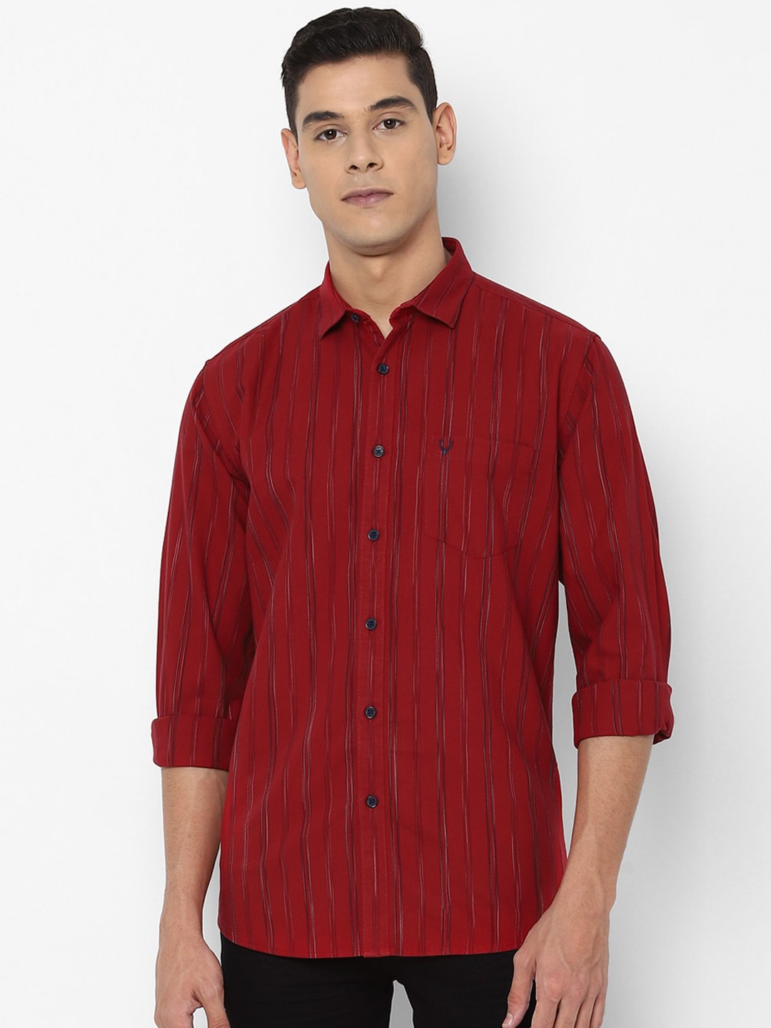 

Allen Solly Men Maroon Slim Fit Checked Casual Shirt