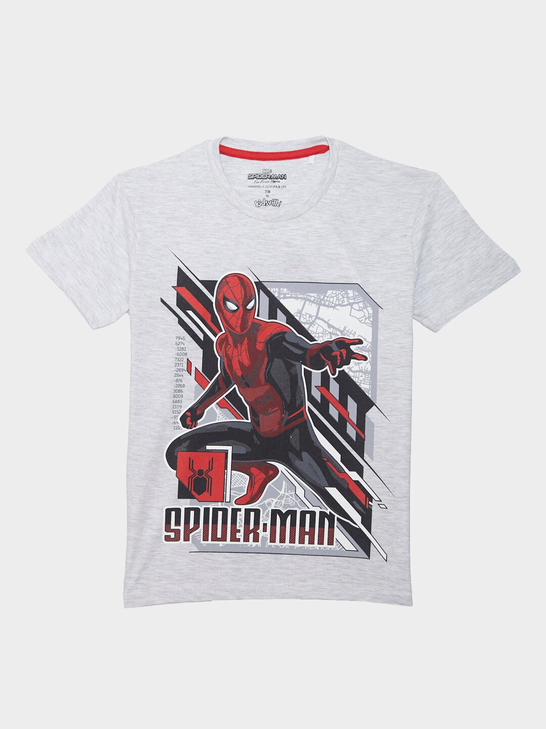 

Kids Ville Boys Grey Spider-Man Printed T-shirt