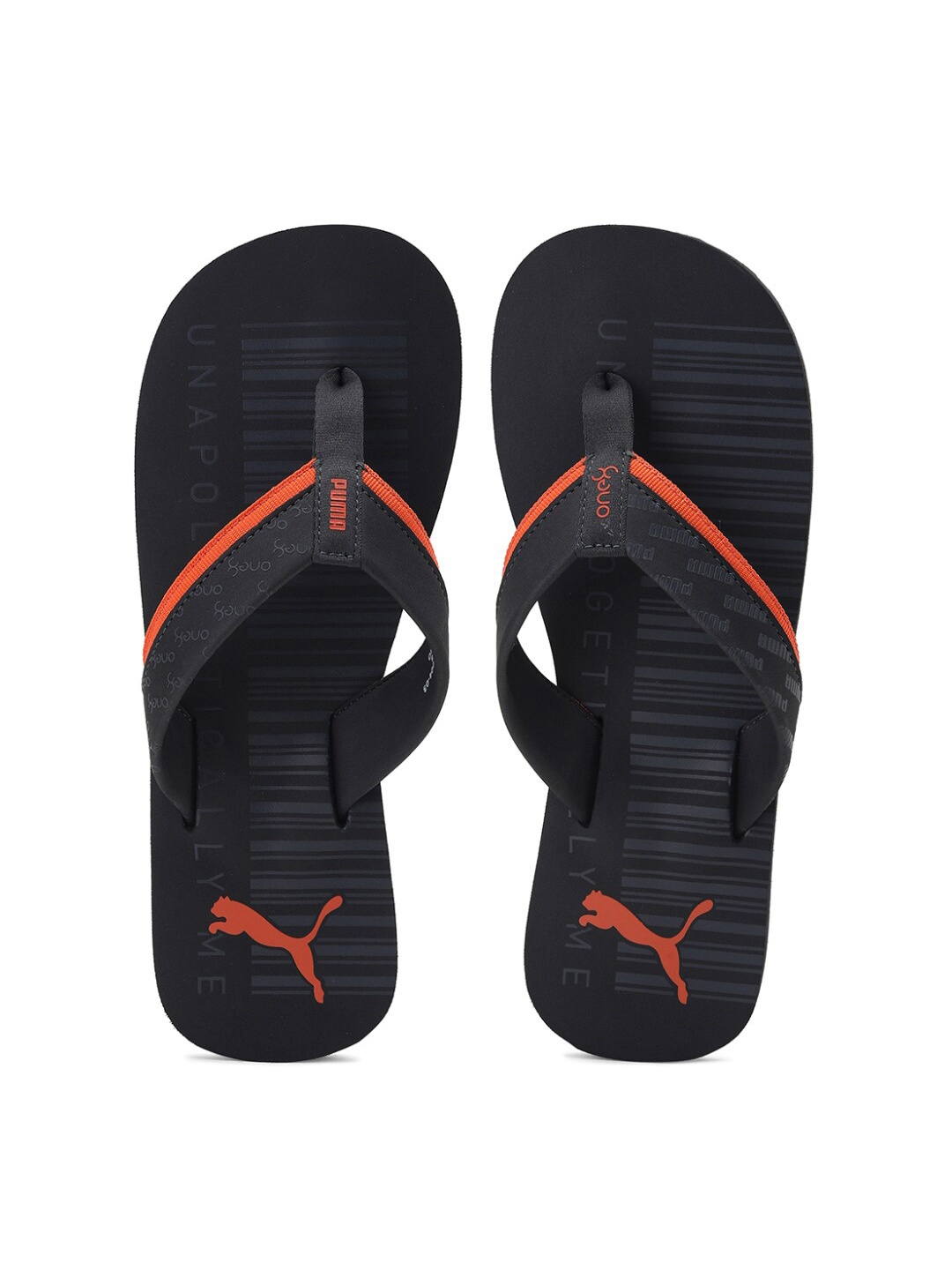 

Puma Unisex Grey & Orange Printed Thong Flip-Flops