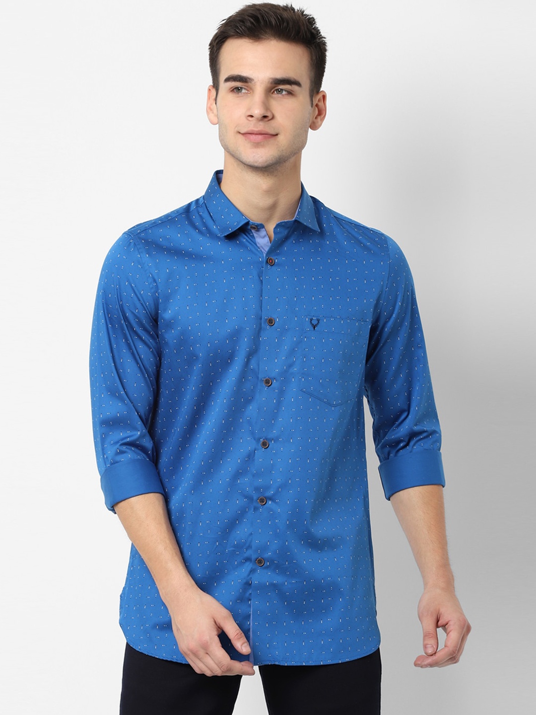 

Allen Solly Men Blue Slim Fit Printed Casual Shirt