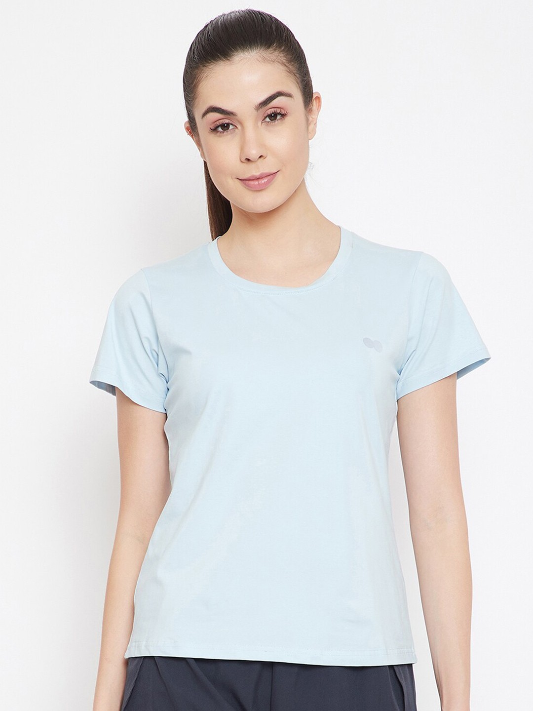 

Clovia Women Blue Slim Fit T-shirt