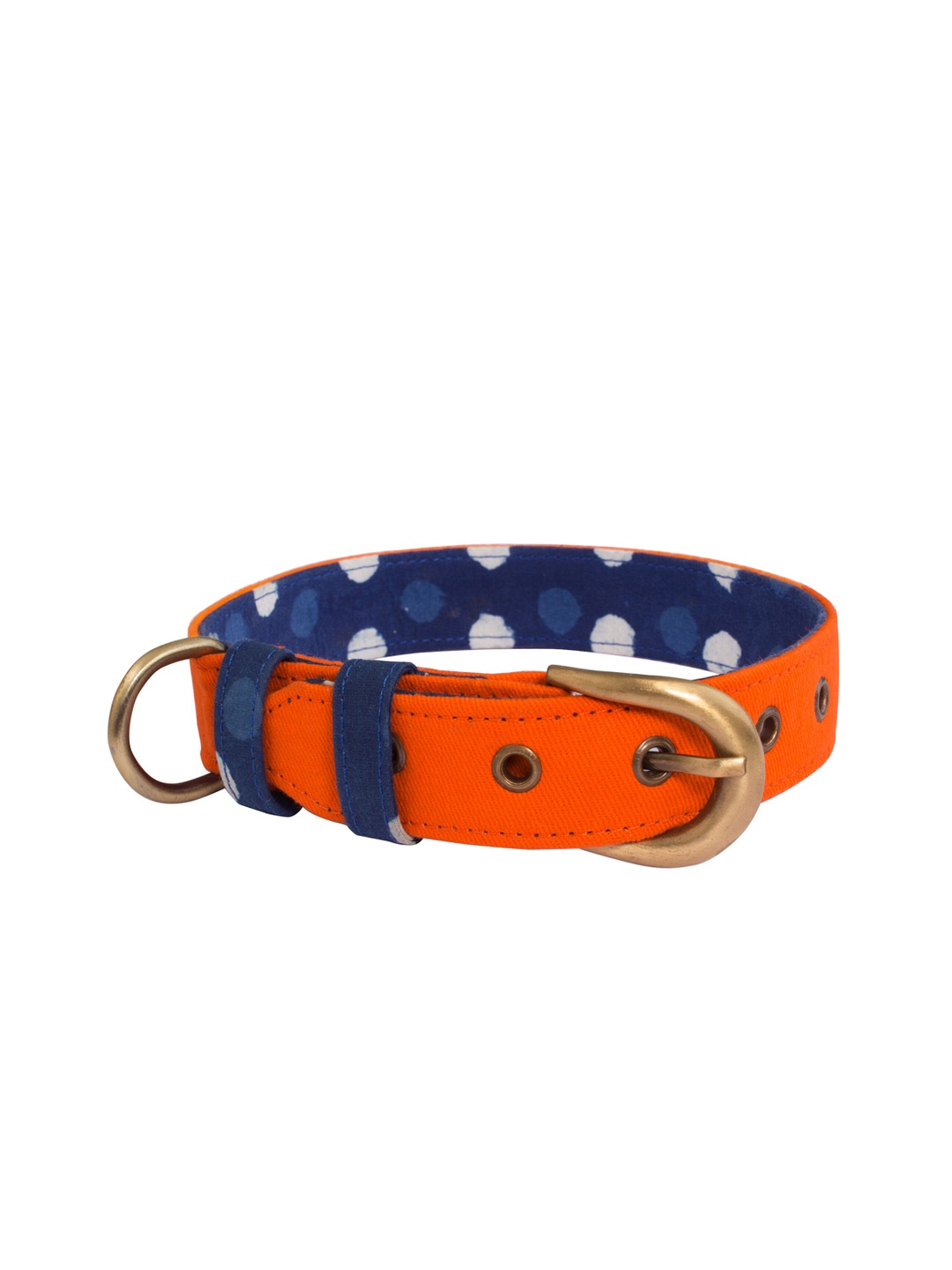

PETWALE Orange & Blue Printed Medium Dog Belt Collar