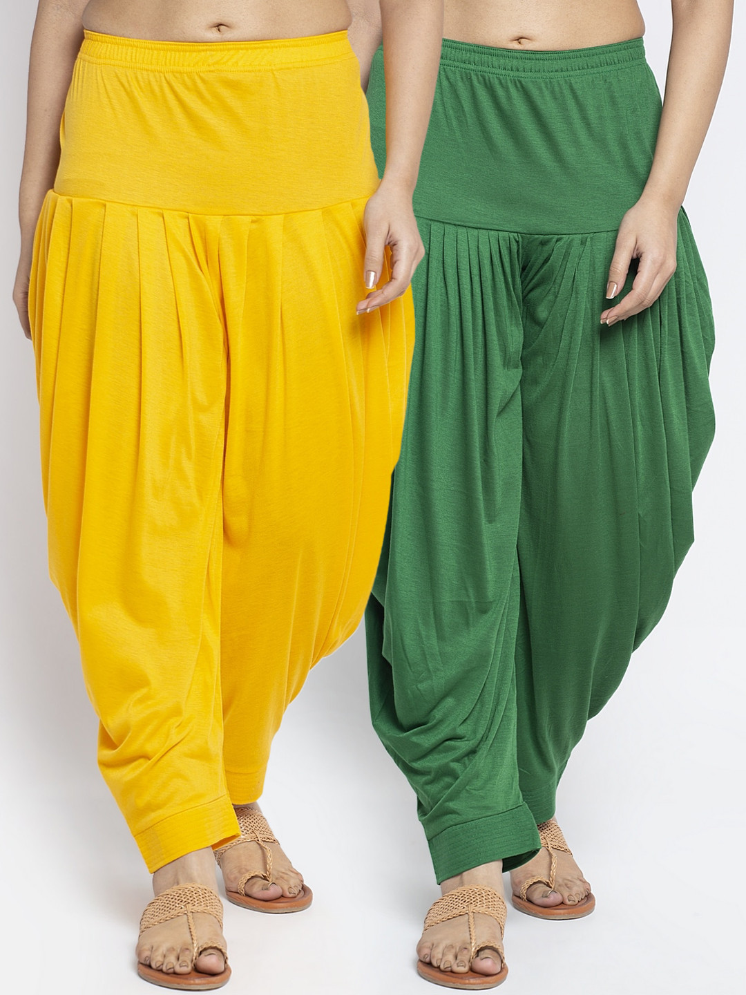

GRACIT Women Pack Of 2 Yellow & Green Solid Salwar