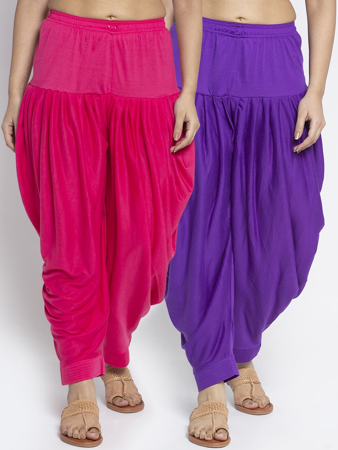 

GRACIT Women Pack Of 2 Pink & Purple Solid Salwar