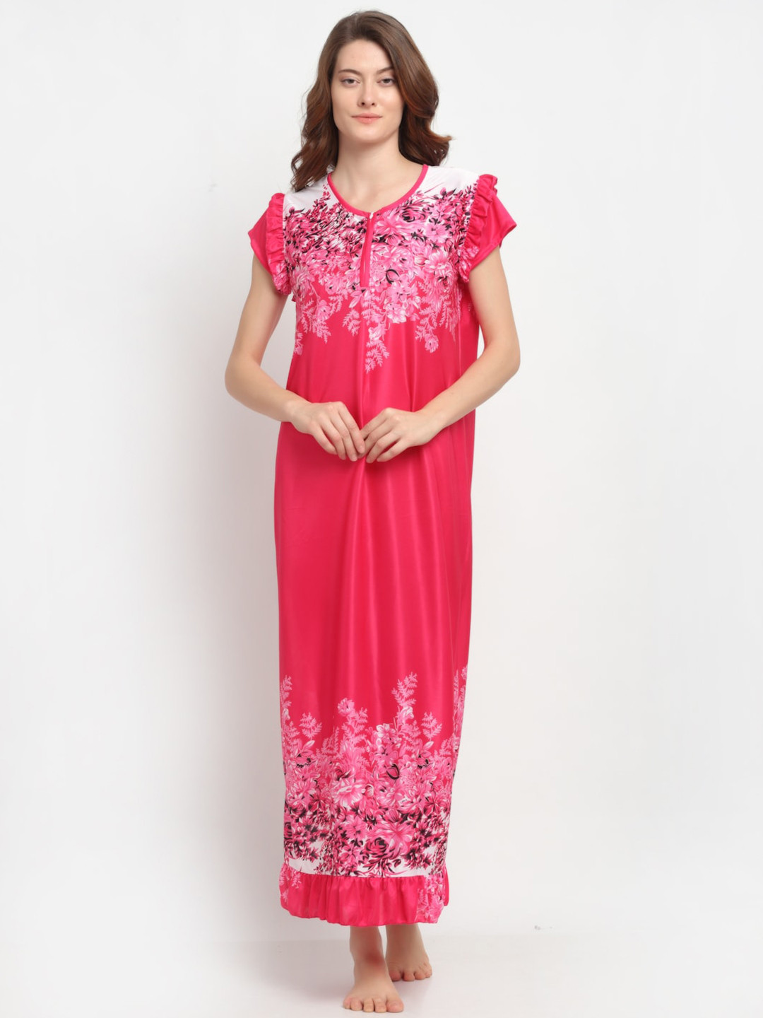 

NEUDIS Pink & White Printed Nightdress