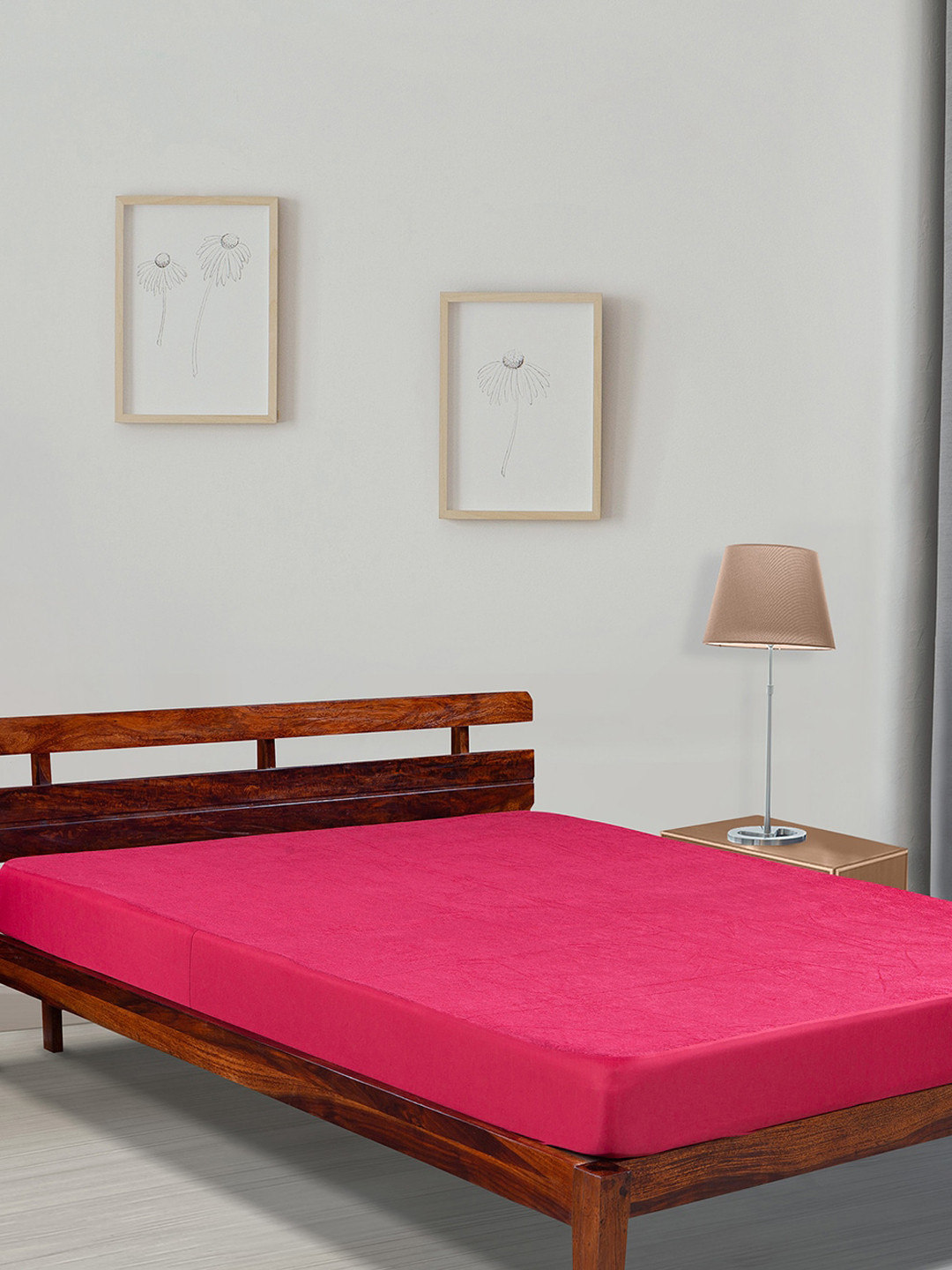 

Duroflex Maroon Solid Duro Safe Antiviral Mattress Protector