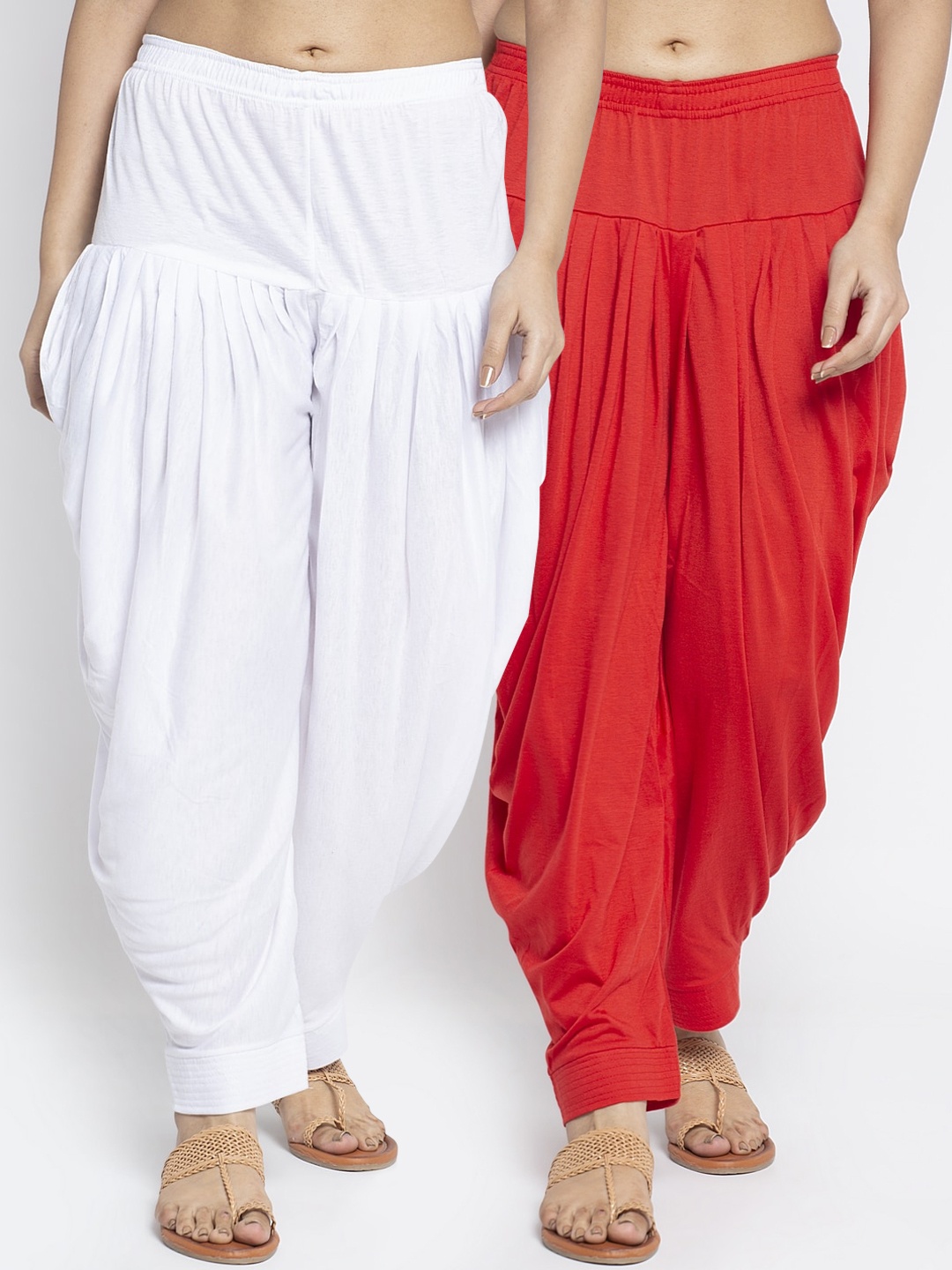 

GRACIT Women White & Red Pack Of 2 Solid Salwars