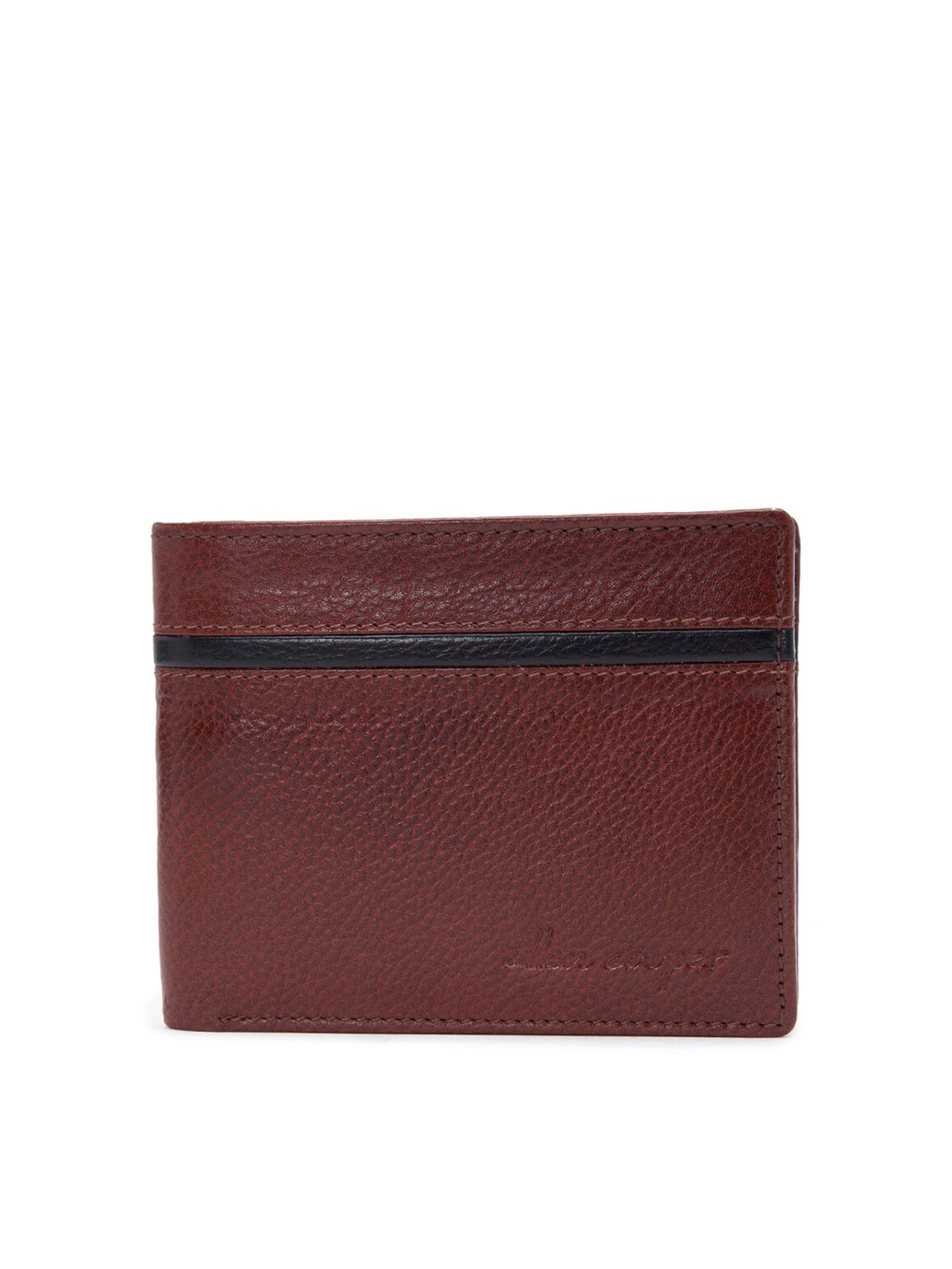 

Allen Cooper Men Brown Textured Two Fold Wallet