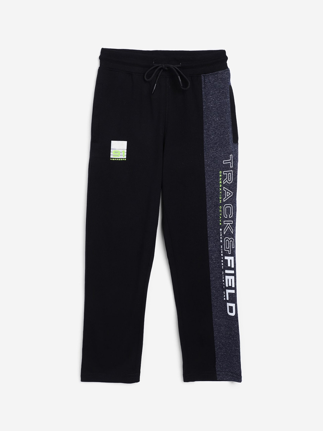 

Octave Boys Black & Grey Colourblocked Cotton Track Pants