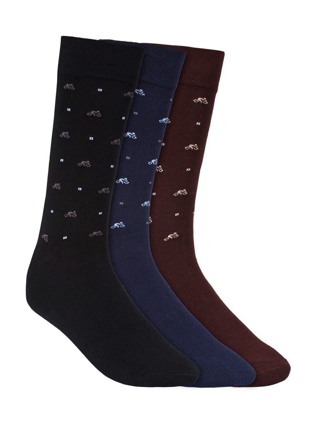 

Creature Men Pack Of 3 Assorted Combed Cotton Calf-Length Socks