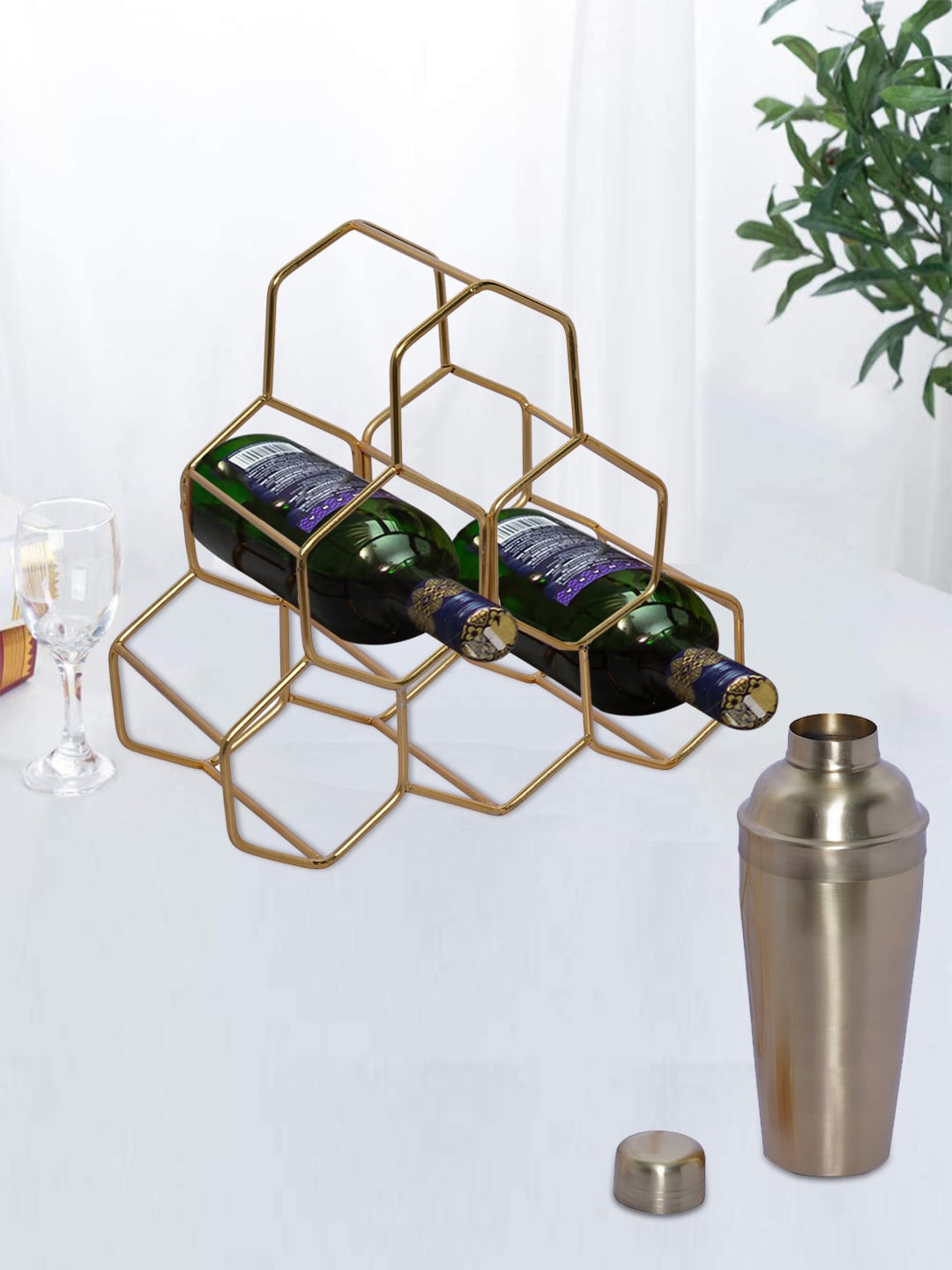 

nestroots Set Of 2 Gold-Toned Stainless Steel Bar Accessories