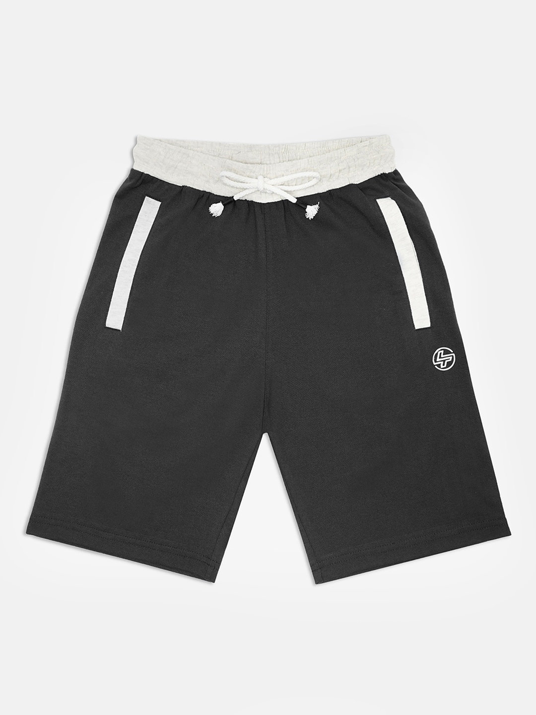 

Lil Tomatoes Boys Black Mid-Rise Cotton Regular Shorts with Pen
