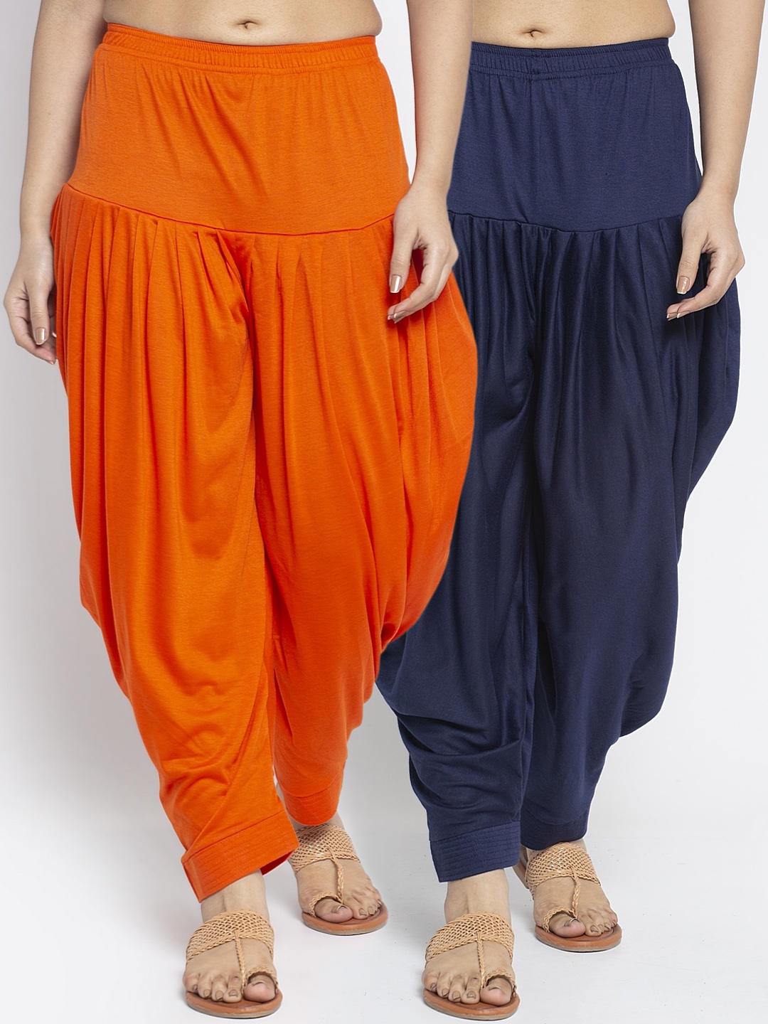 

GRACIT Women Pack Of 2 Solid Salwars, Orange