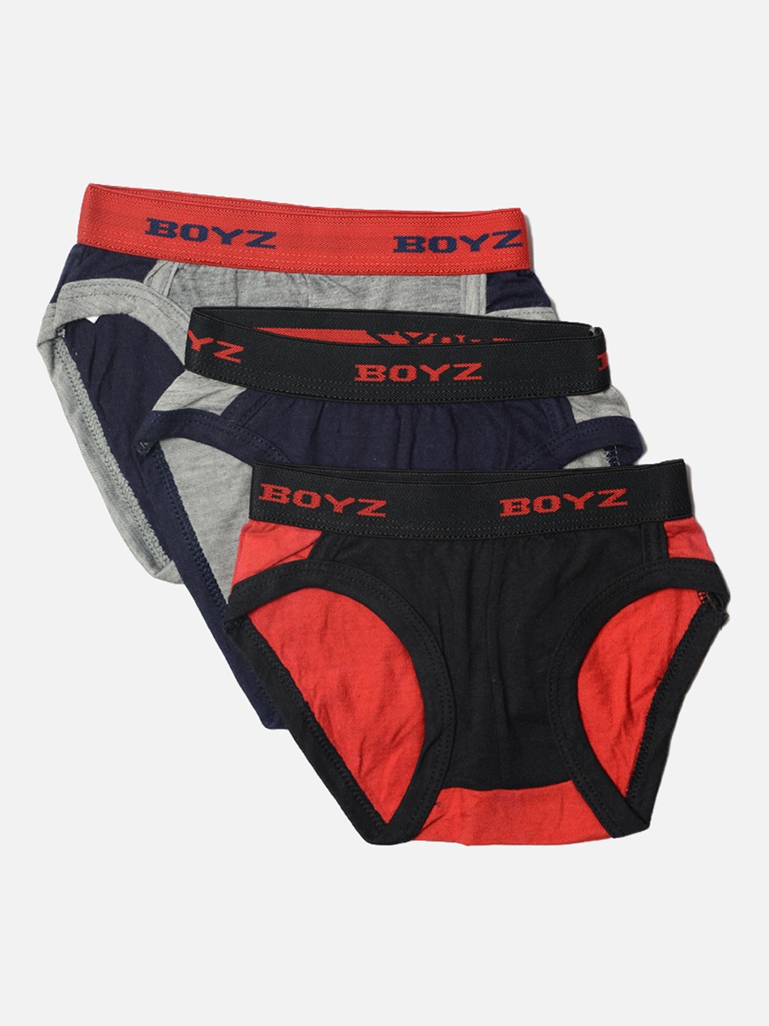 

TINY HUG Boys Pack Of 3 Assorted Cotton Basic Briefs