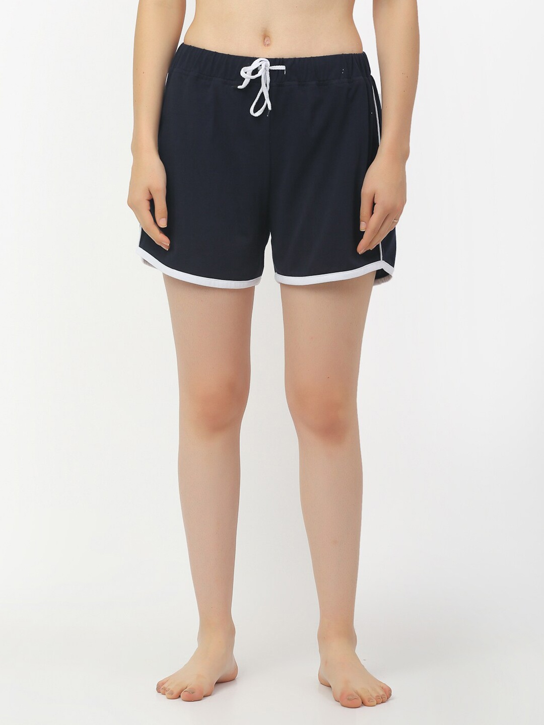 

Rigo Women Navy Blue Cotton Lounge Shorts