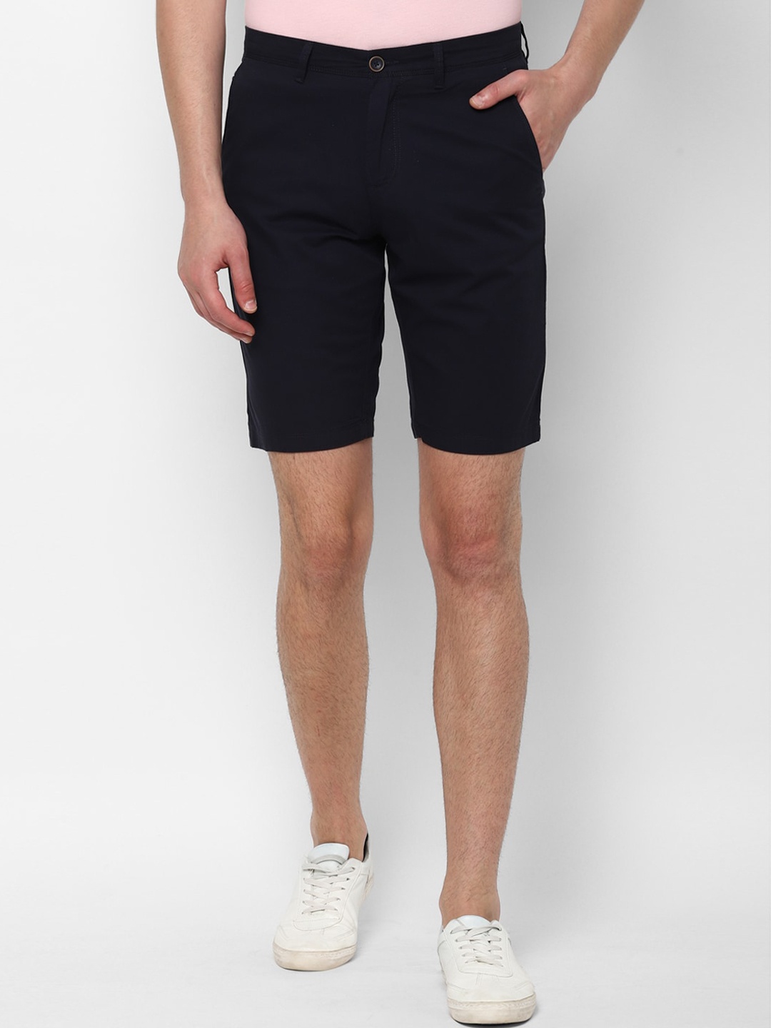 

Allen Solly Men Navy Blue Mid-Rise Regular Shorts