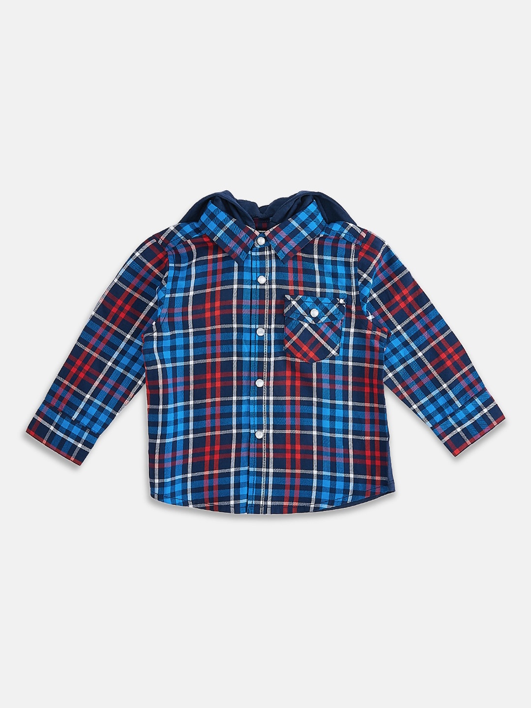 

Pantaloons Baby Boys Navy Blue Checked Casual Shirt