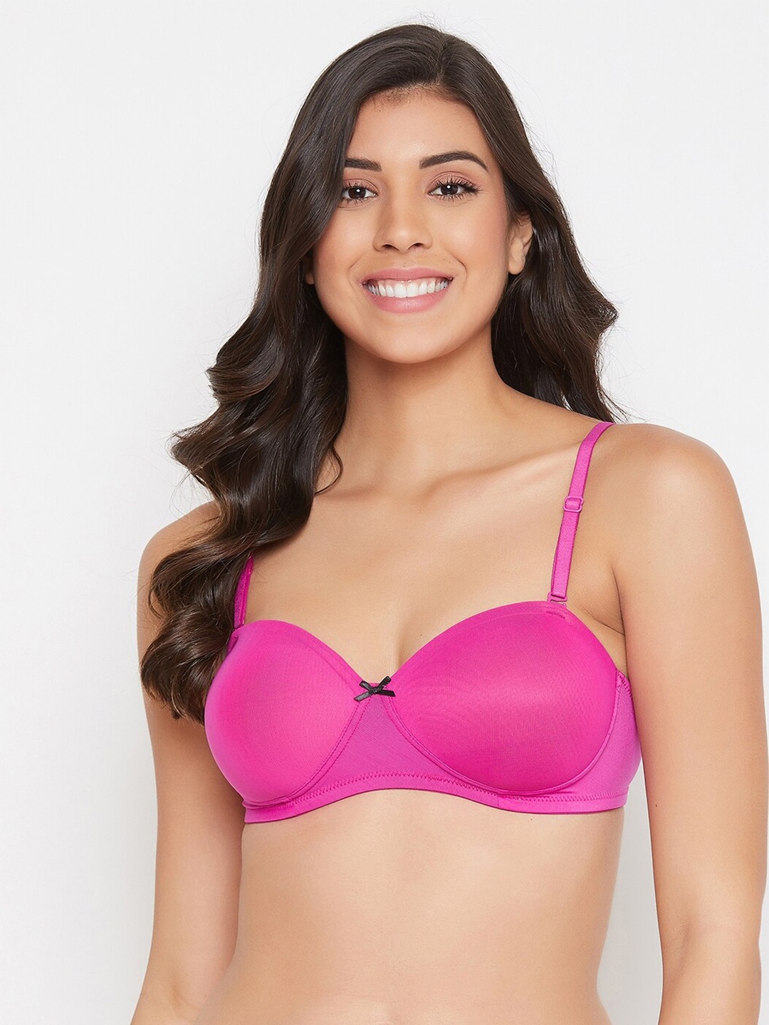 

Clovia Pink Balconette Bra Full Coverage Lightly Padded BR2207M1436E