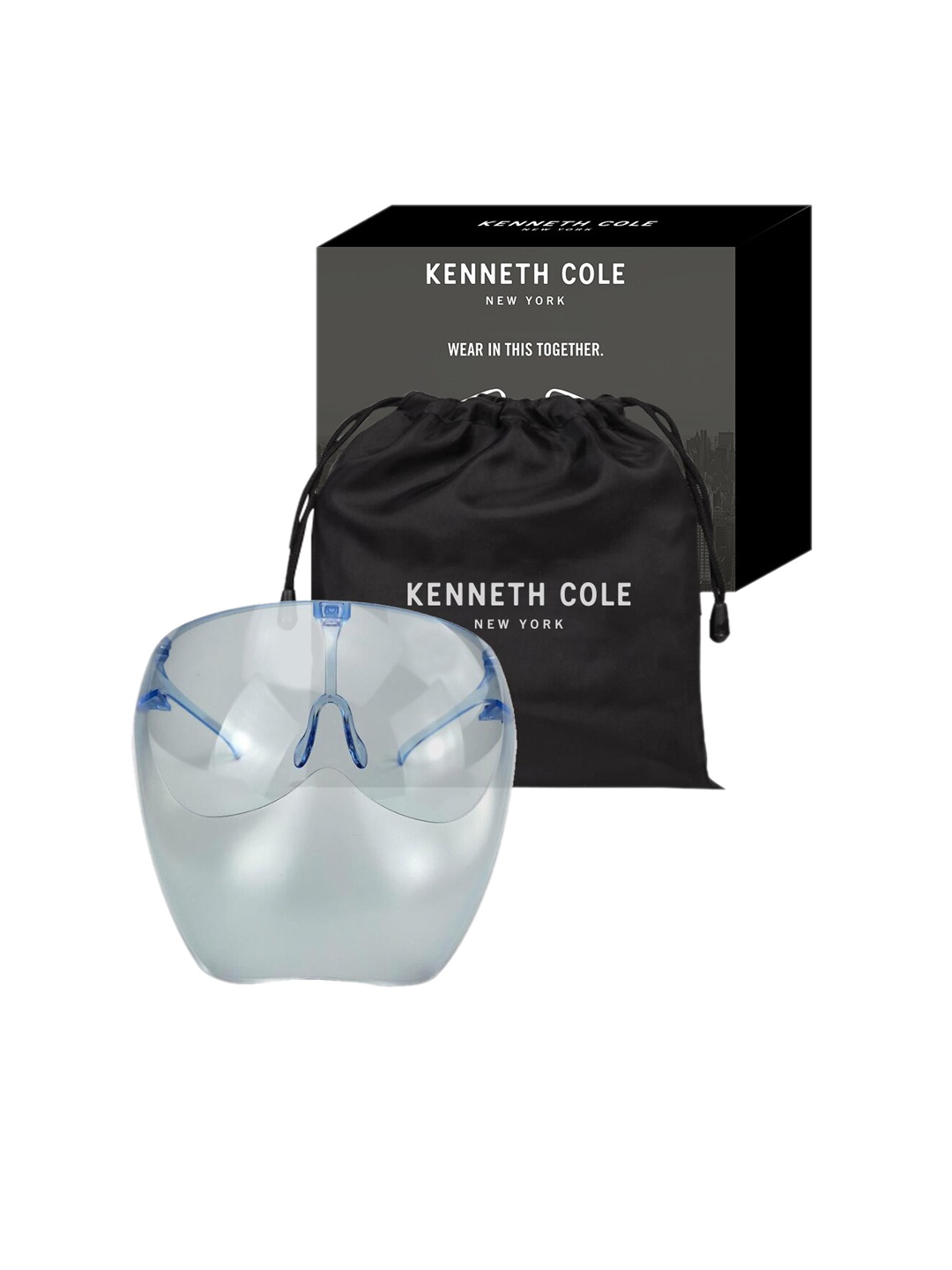 

Kenneth Cole Unisex Blue & Transparent Solid Goggle-Style Face Shield