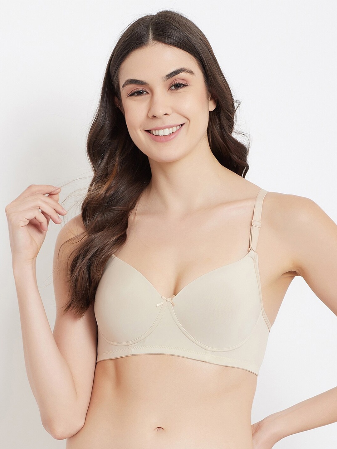 

Clovia Nude T-shirt Bra Full Coverage Lightly Padded BR1804K2442B