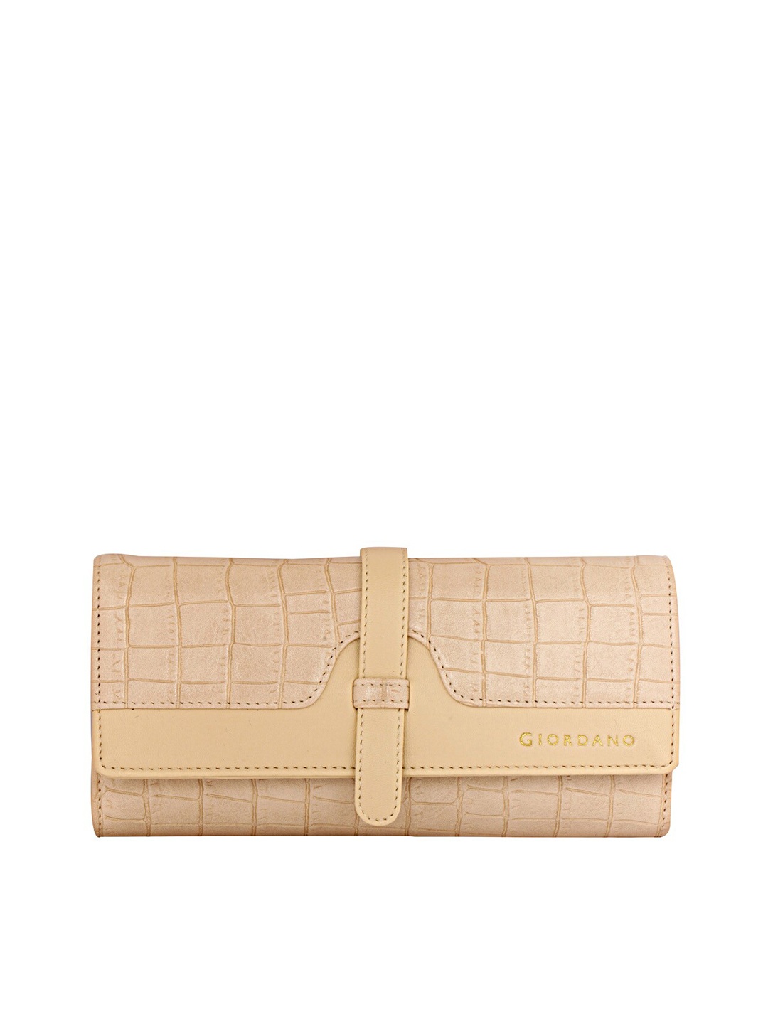 

GIORDANO Women Cream Textured PU Three Fold Wallet