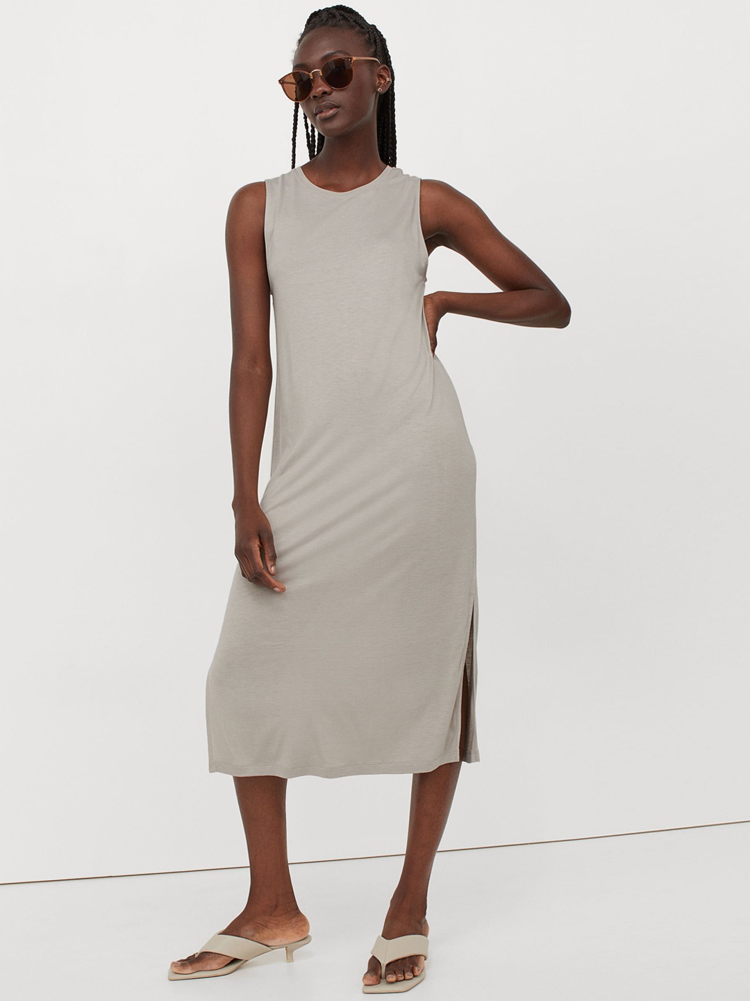

H&M Beige Sleeveless Jersey Dress