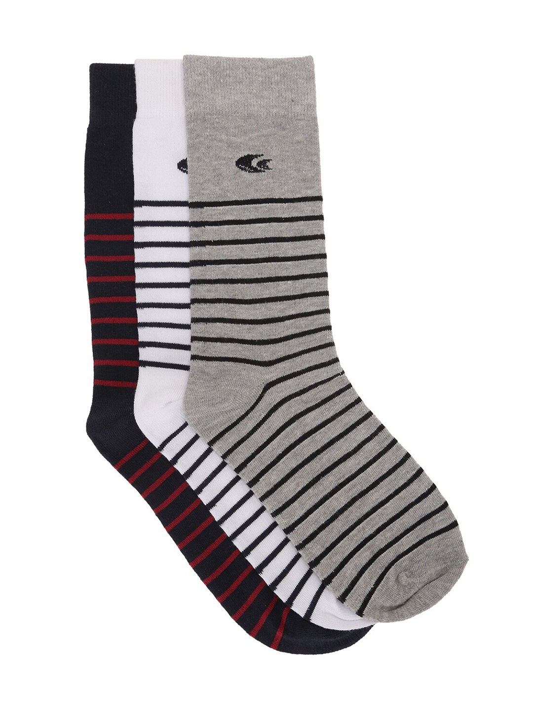 

Allen Cooper Men Pack Of 3 Assorted Cotton Calf-Length Socks