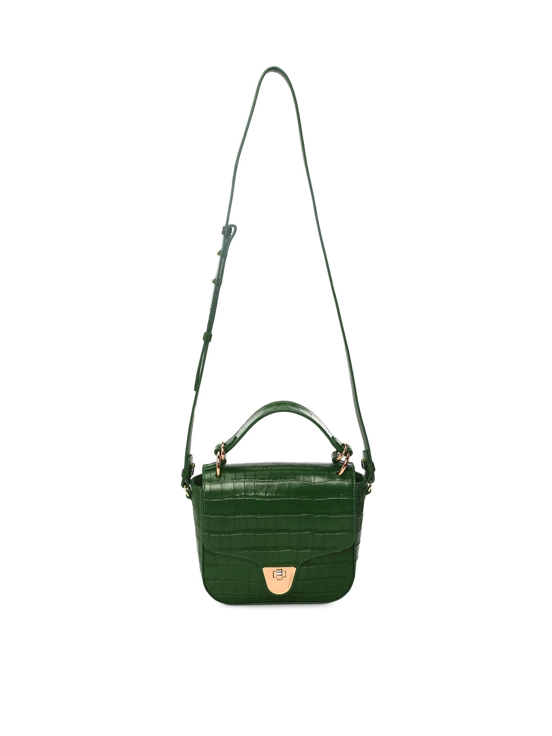 

Coccinelle Women Green Textured Leather Sling Bag