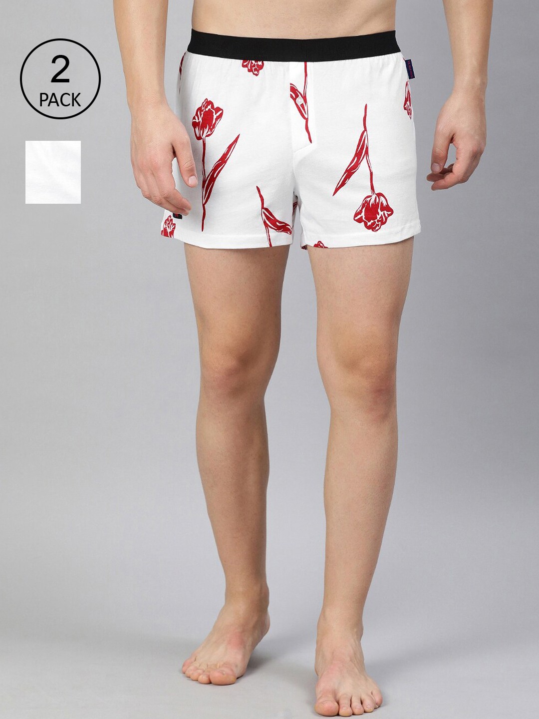 

THE BEAR HOUSE Men Pack Of 2 White Cotton Boxers TBH-MOTHS-S