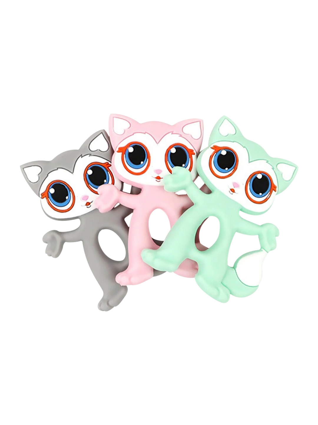 

GUCHIGU Pack of 3 Baby BPA Free Chew Teether Toy, Pink