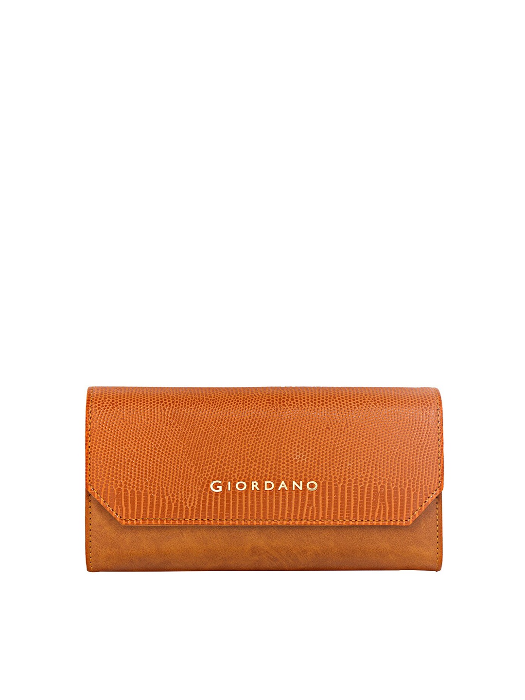 

GIORDANO Women Tan Brown Textured Envelope Wallet
