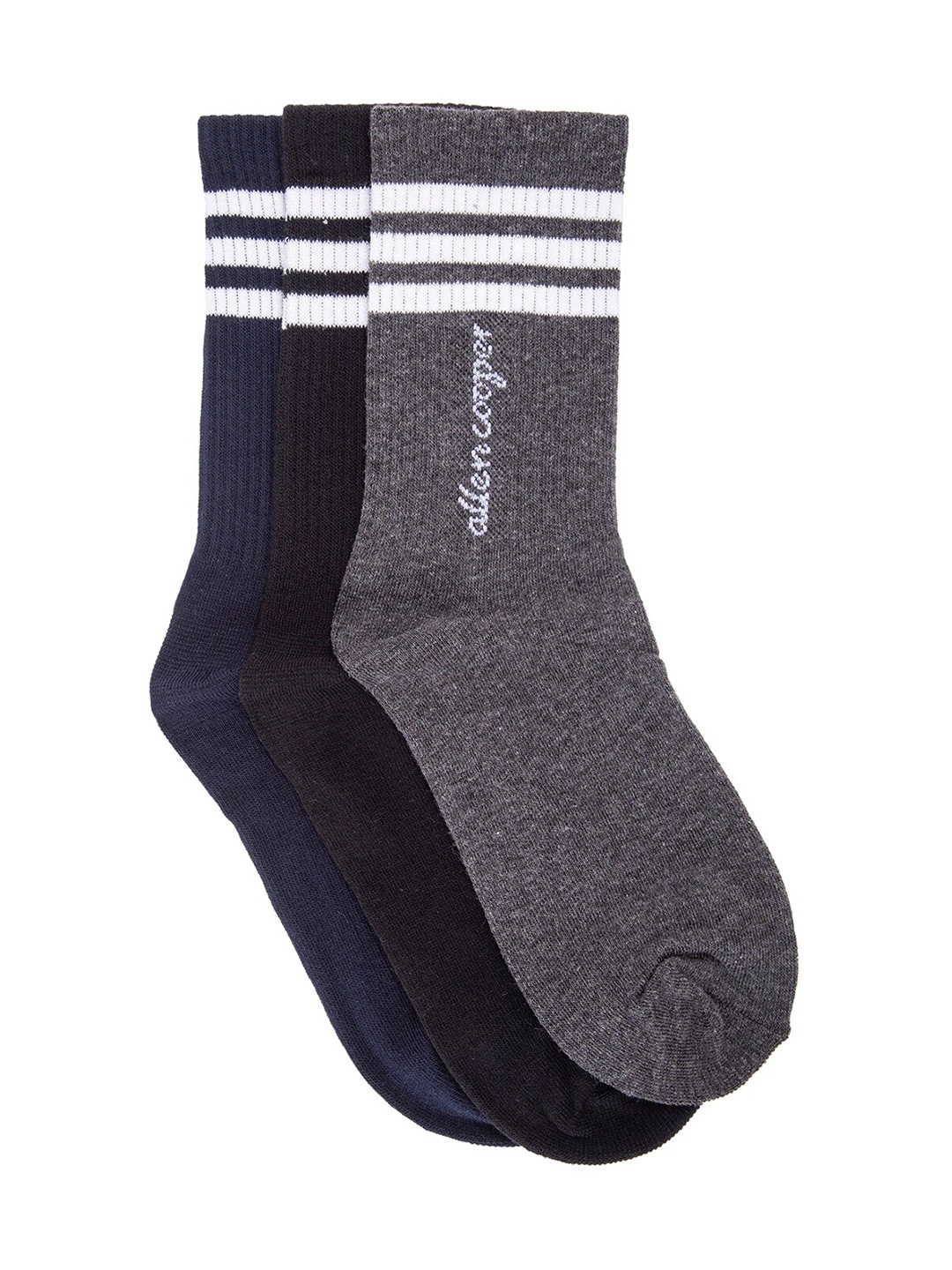 

Allen Cooper Men Pack Of 3 Assorted Above Ankle-Length Cotton Socks