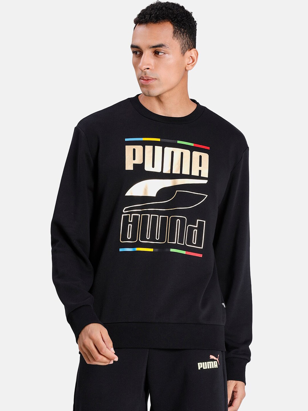 

Puma Men Black Rebel Crew Continents Sweater