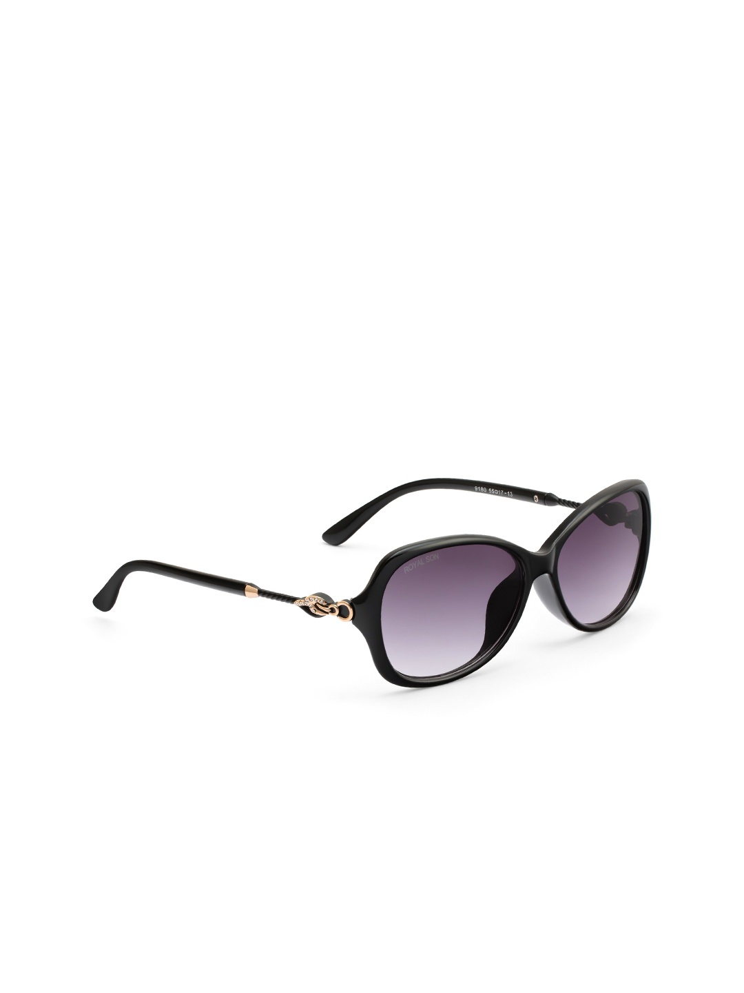 

ROYAL SON Women Grey Lens & Black Butterfly Sunglasses UV Protected Lens CHIWM00118-C1